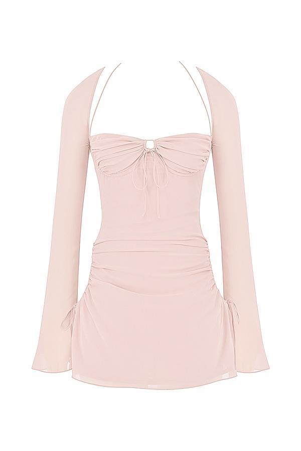 Baby  tangerine chiffon halter mini dress Product Image