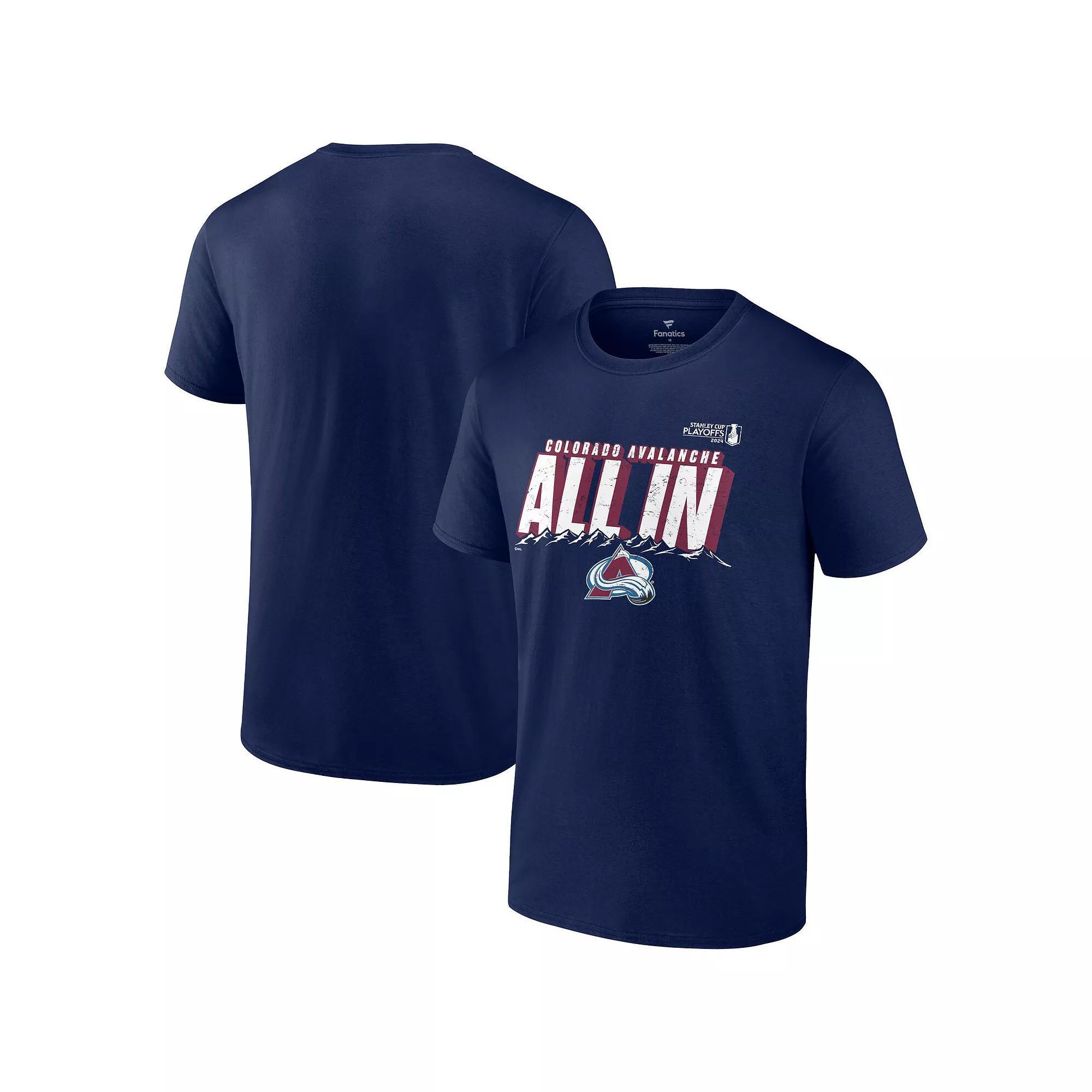 Mens Fanatics Colorado Avalanche 2024 Stanley Cup Playoffs Slogan T-Shirt Blue Product Image