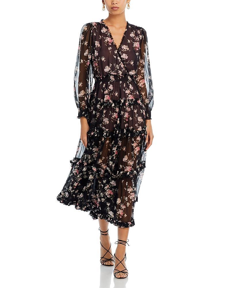 Womens Kailo Silk Floral Tiered Maxi Dress Product Image