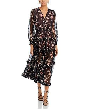 Womens Kailo Silk Floral Tiered Maxi Dress Product Image