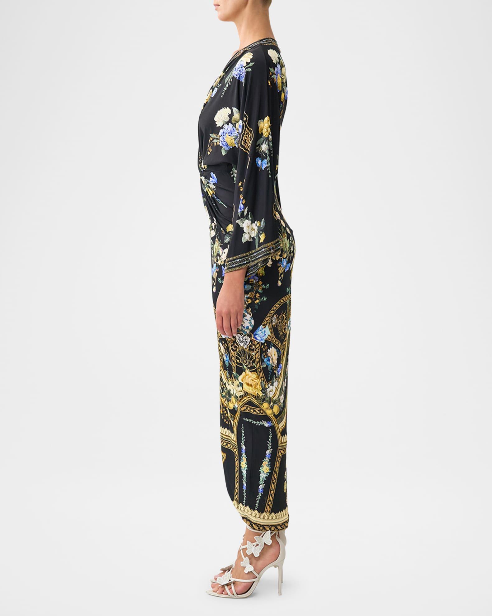 Ottoman Elegance Long Split Front Twist Dress Product Image