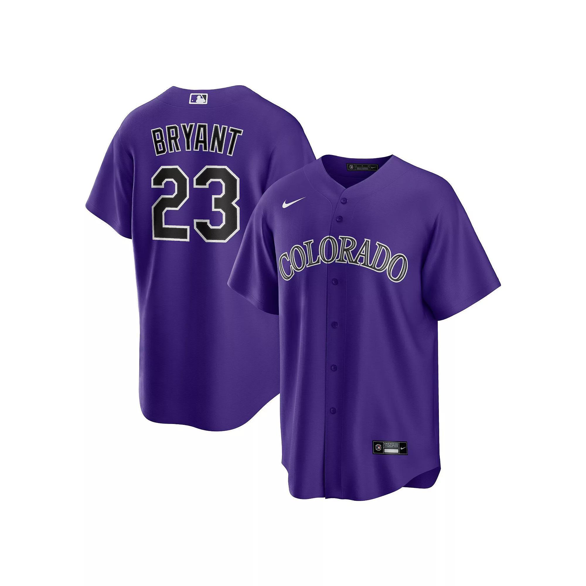 Men's Nike Kris Bryant Purple Colorado Rockies Alternate Replica Player Jersey, Size: Large Product Image