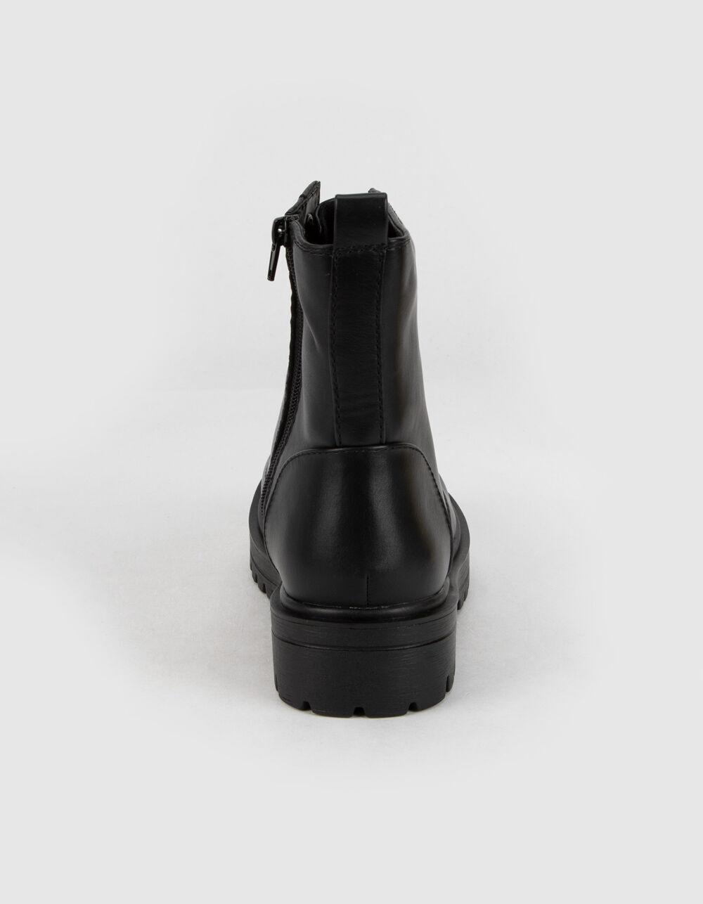 SODA Lug Sole Womens Black Combat Boots Product Image