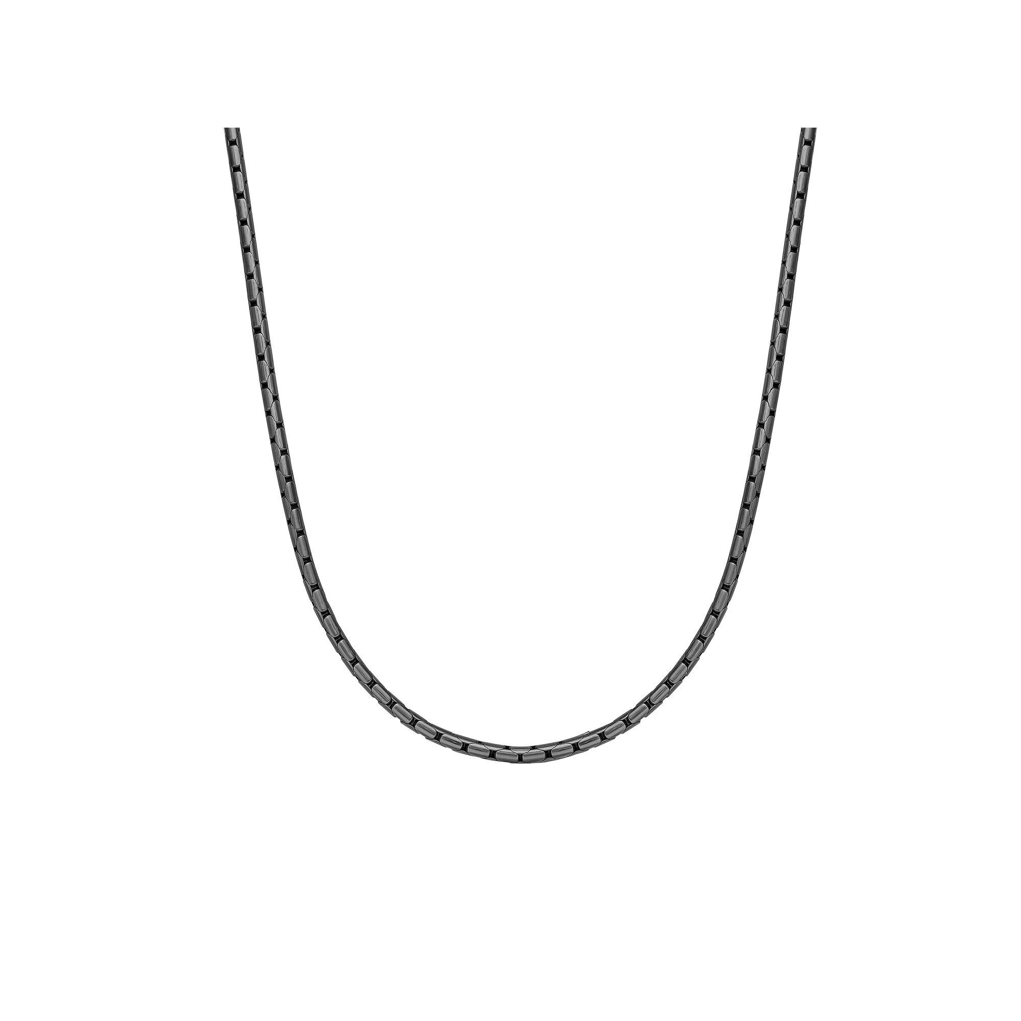 LYNX Stainless Steel 4mm Snake Gray Ion-Plated Men's Necklace, Size: 18" Product Image