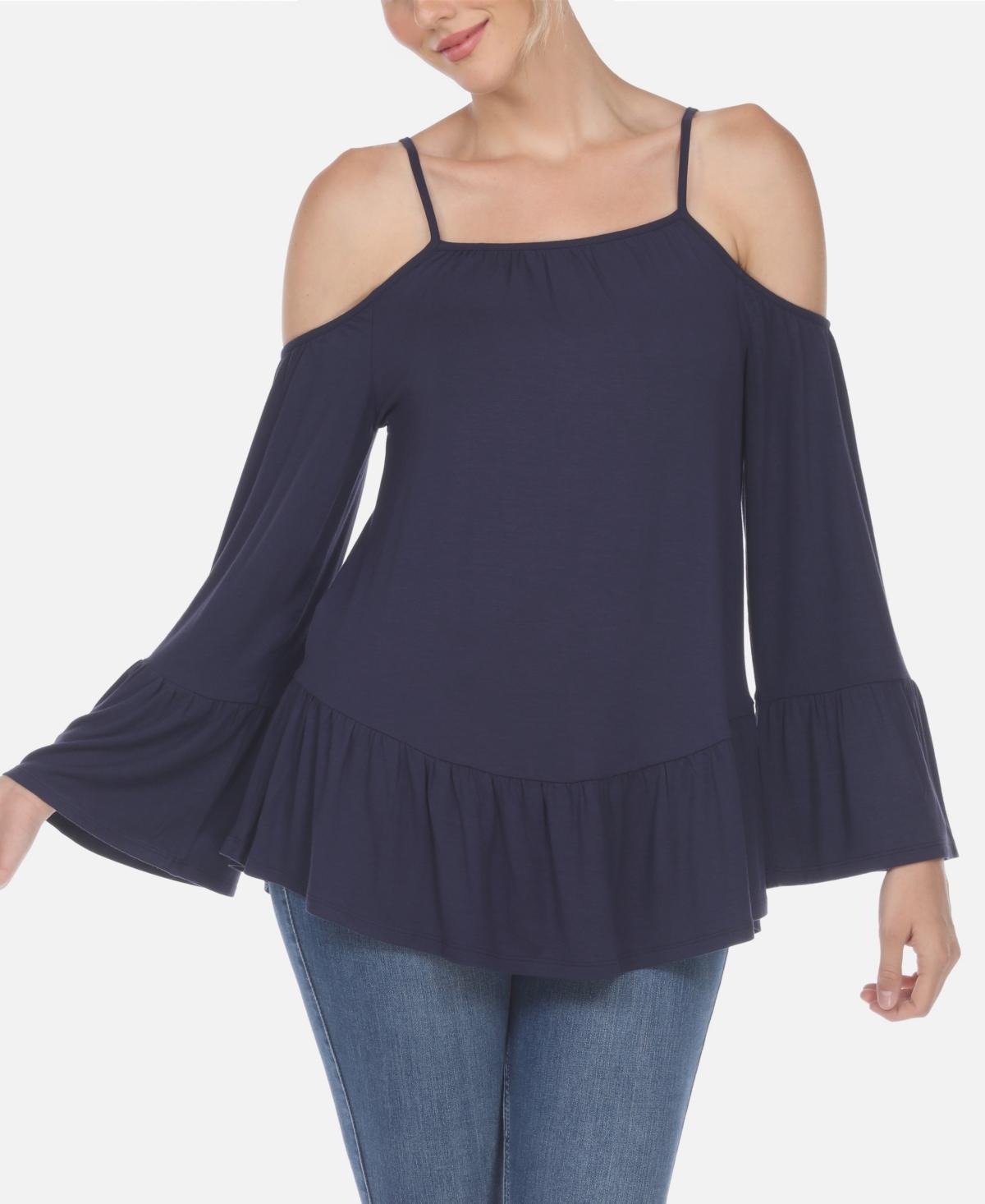 Cold Shoulder Ruffle Sleeve Top Product Image