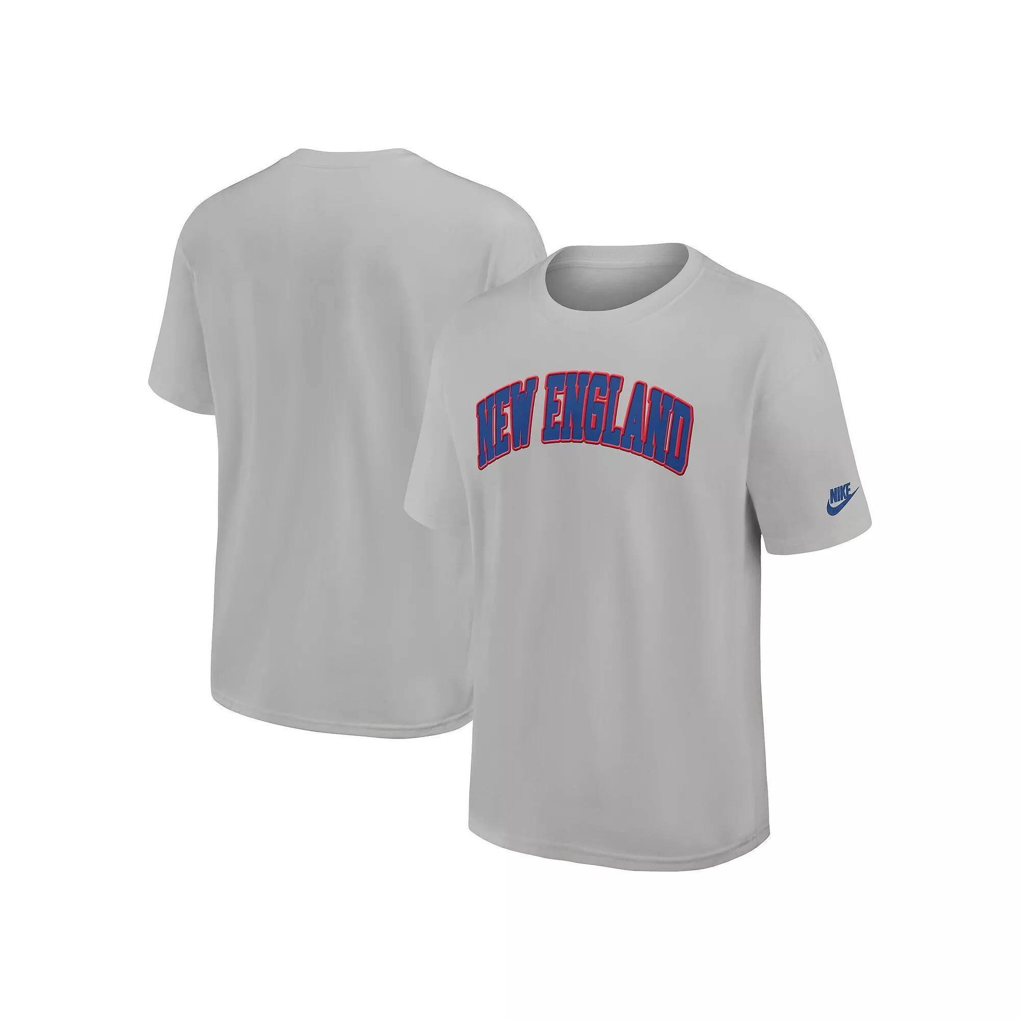 Men's Nike Silver New England Patriots Rewind Max90 Statement T-Shirt, Size: 2XL Product Image