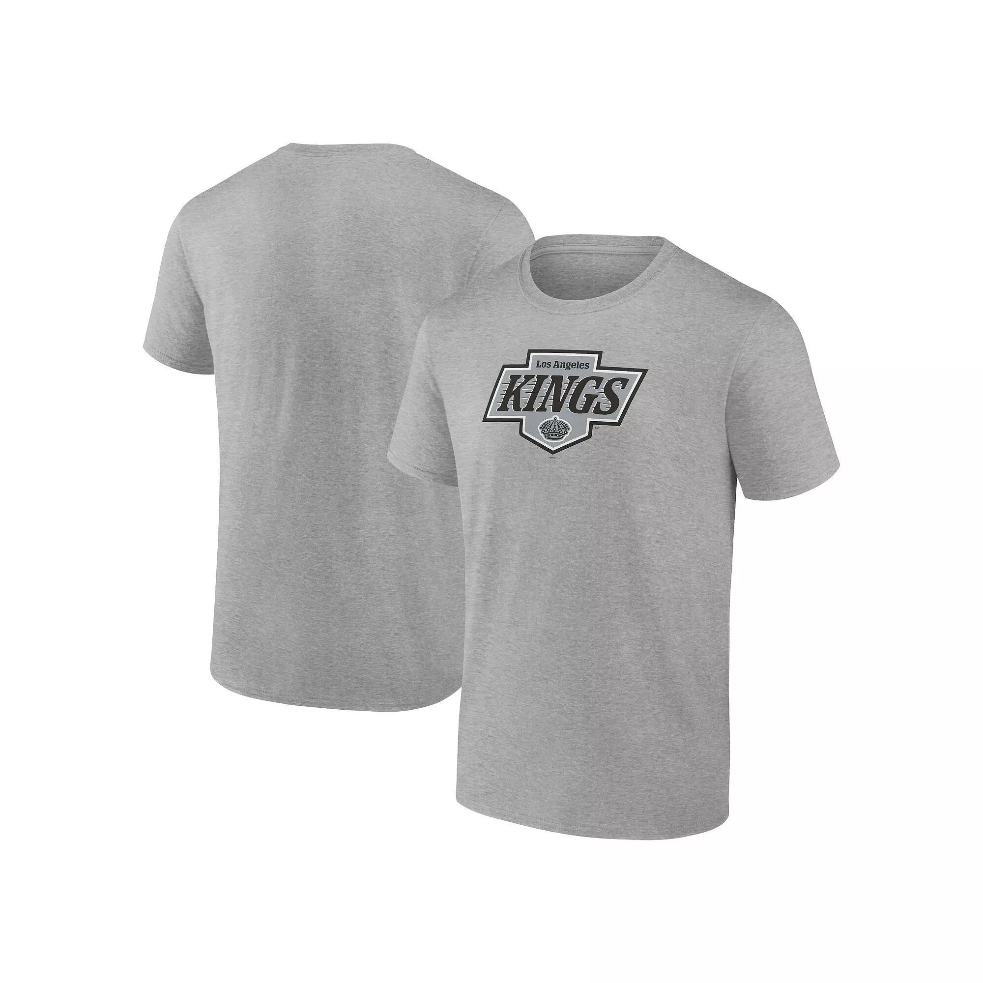 Mens Fanatics Heather Gray Los Angeles Kings New Primary Logo T-Shirt Product Image