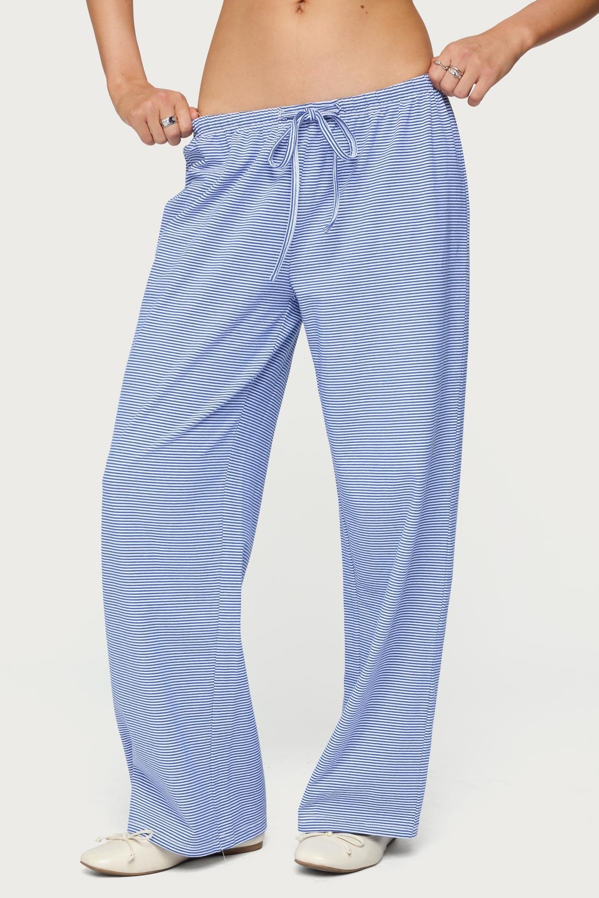 Petite Olivia Striped Loose Fit Pants Product Image