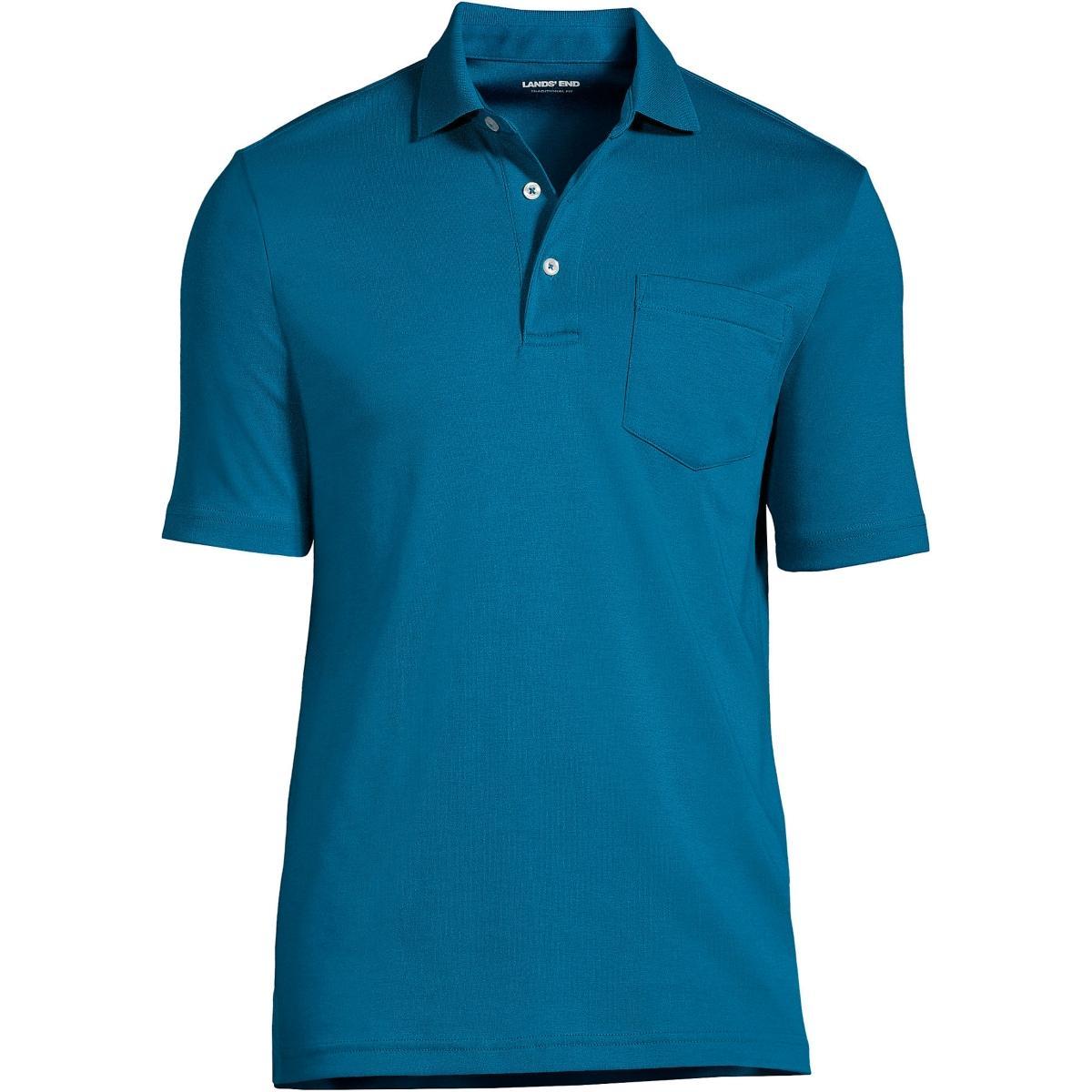 Big & Tall Lands' End Supima Polo, Men's, Size: 4XB, White Product Image