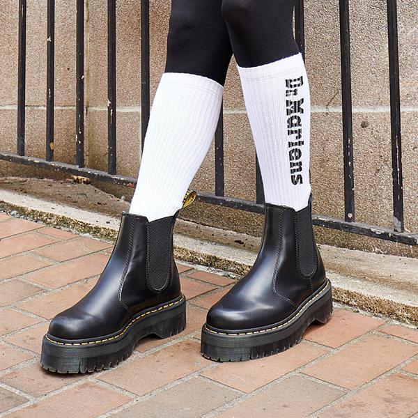 Dr. Martens Womens 2976 Quad Leather Family Matching Platform Chelsea Boots Product Image