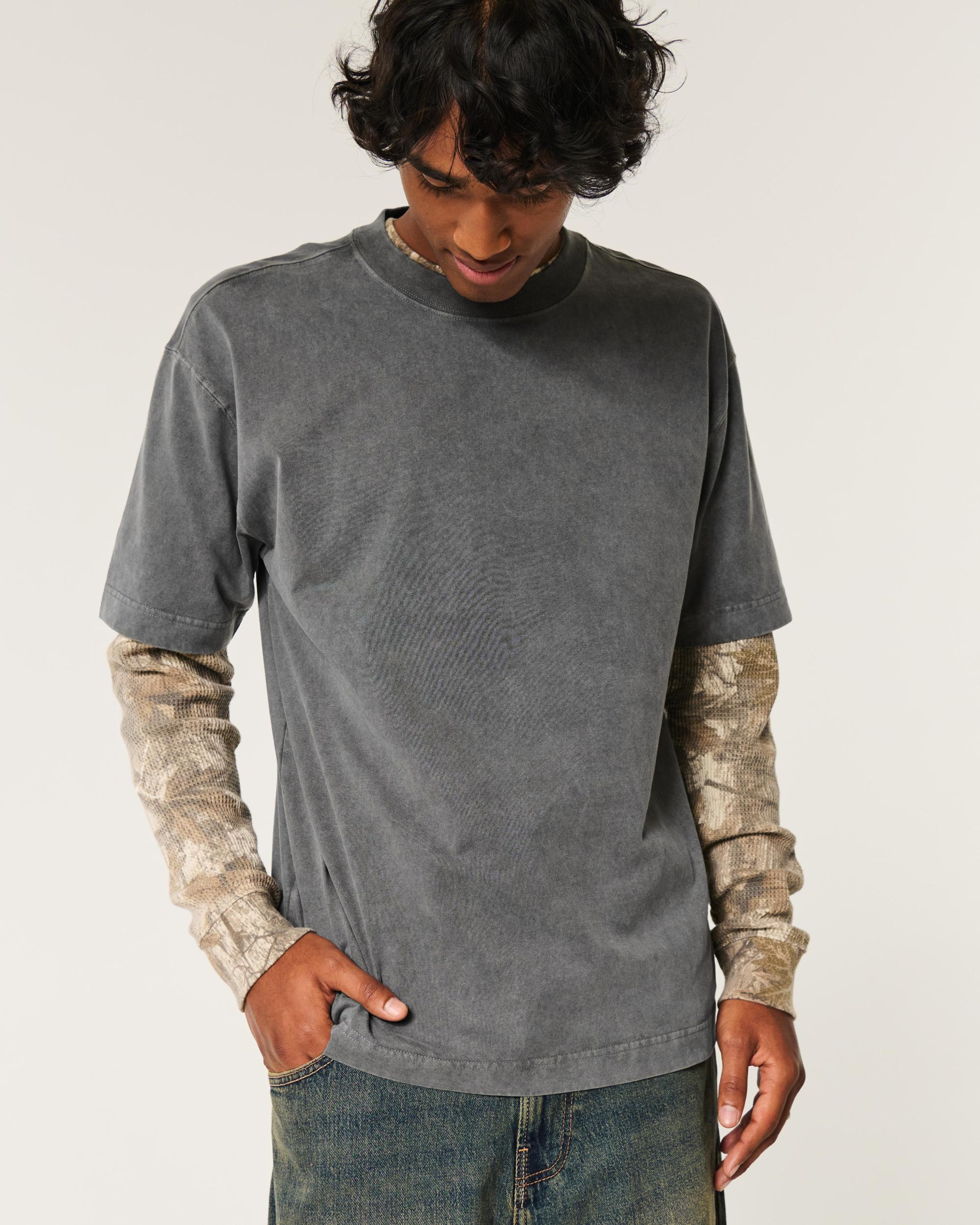 Boxy Heavyweight Washed Crew T-Shirt Product Image