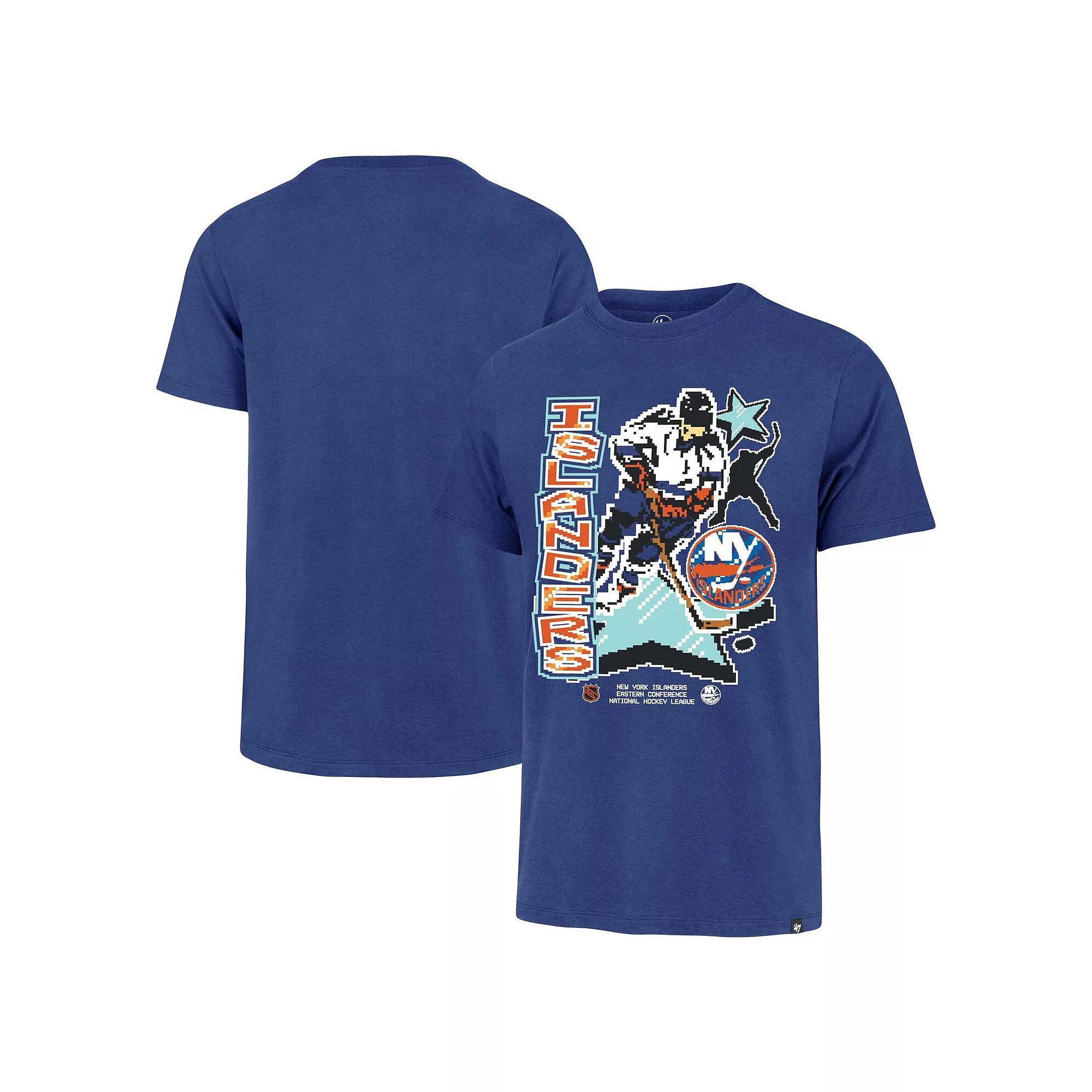 Men's '47 Royal New York Islanders Lamp Lighter Franklin T-Shirt, Size: Medium, Isl Blue Product Image