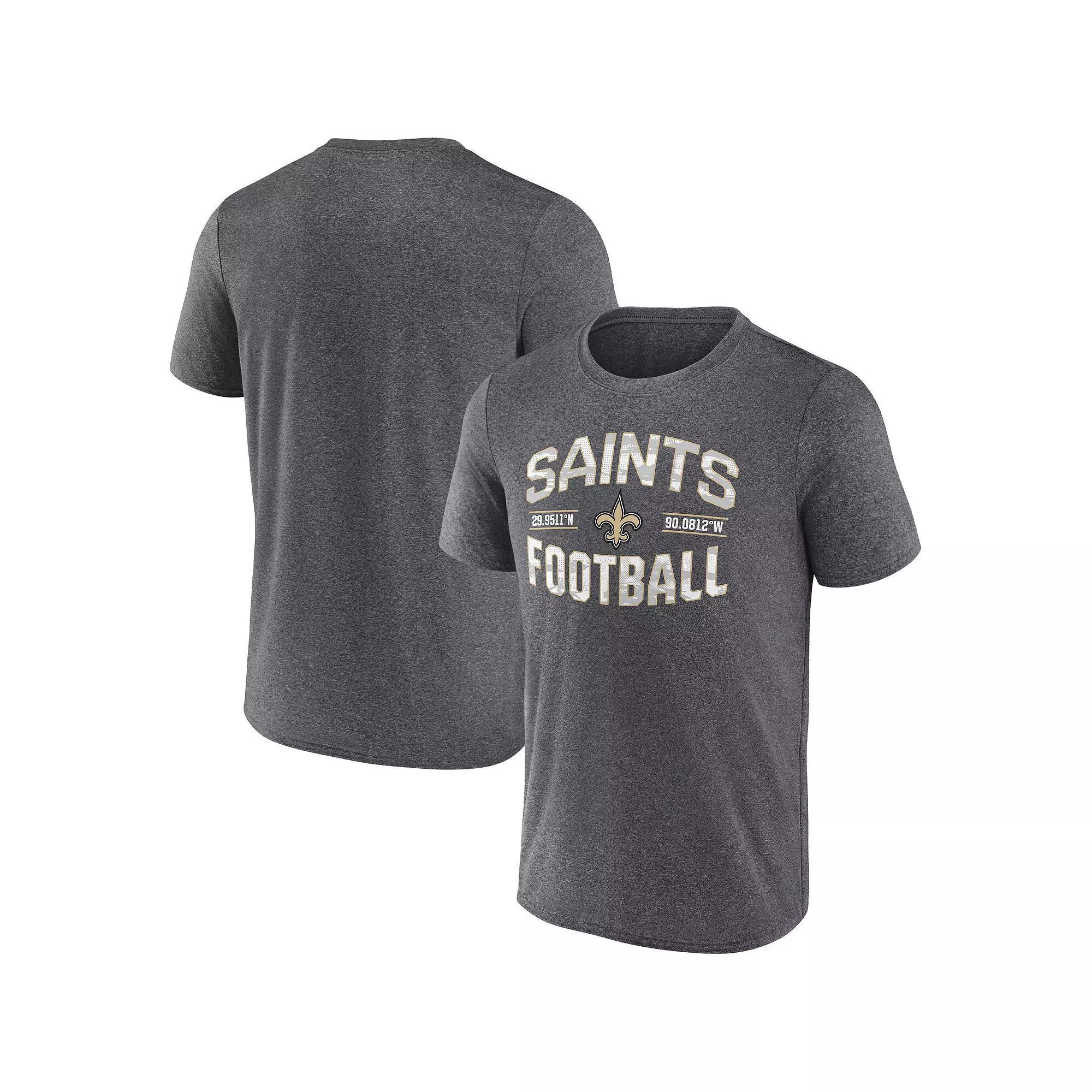 Men's Fanatics Branded Heathered Charcoal New Orleans Saints Want To Play T-Shirt, Size: Large Product Image
