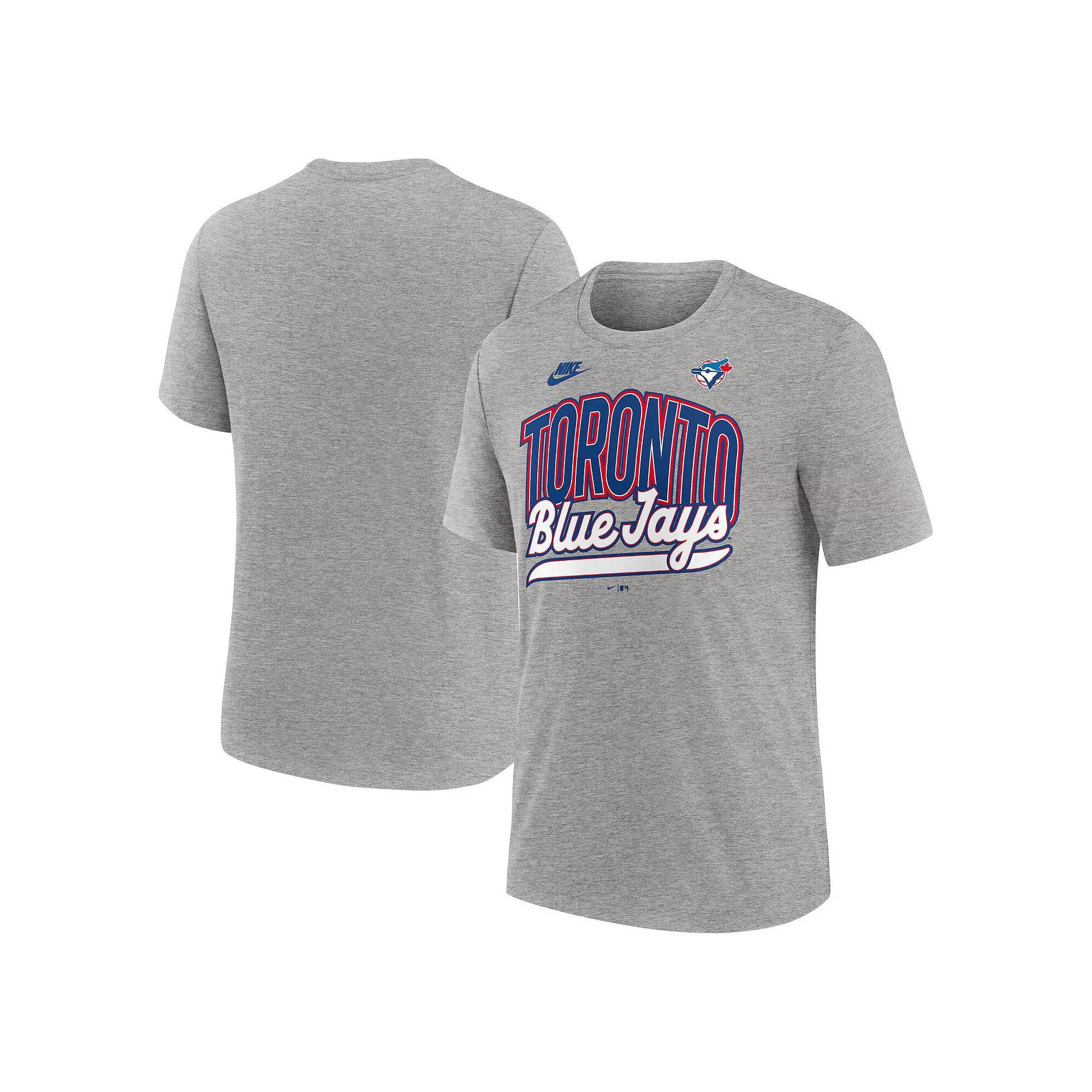 Men's Nike Heather Gray Toronto Blue Jays Cooperstown Collection Retro Tri-Blend T-Shirt, Size: 2XL, Jay Grey Product Image