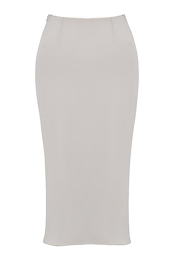 Amal Champagne Beaded Midi Skirt Product Image