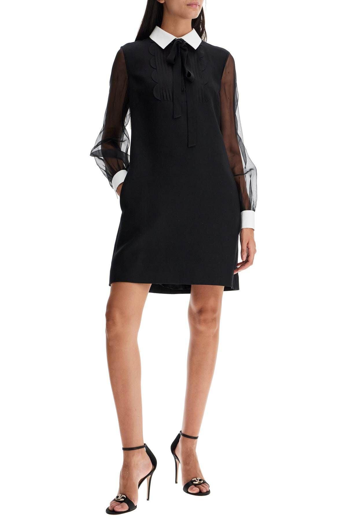 VALENTINO Crepe Couture Minidress In Black Product Image