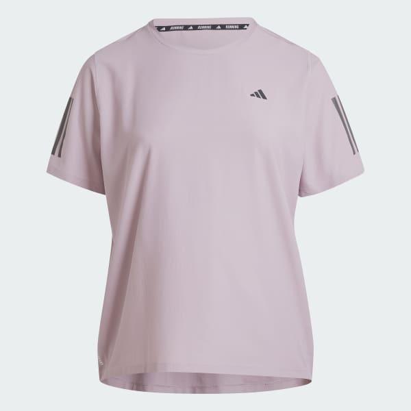 adidas Own The Run Tee (Plus Size) Pink Fusion 2X Womens Product Image