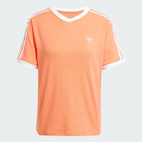 adidas 3-Stripes Tee Semi Coral XS Womens Product Image