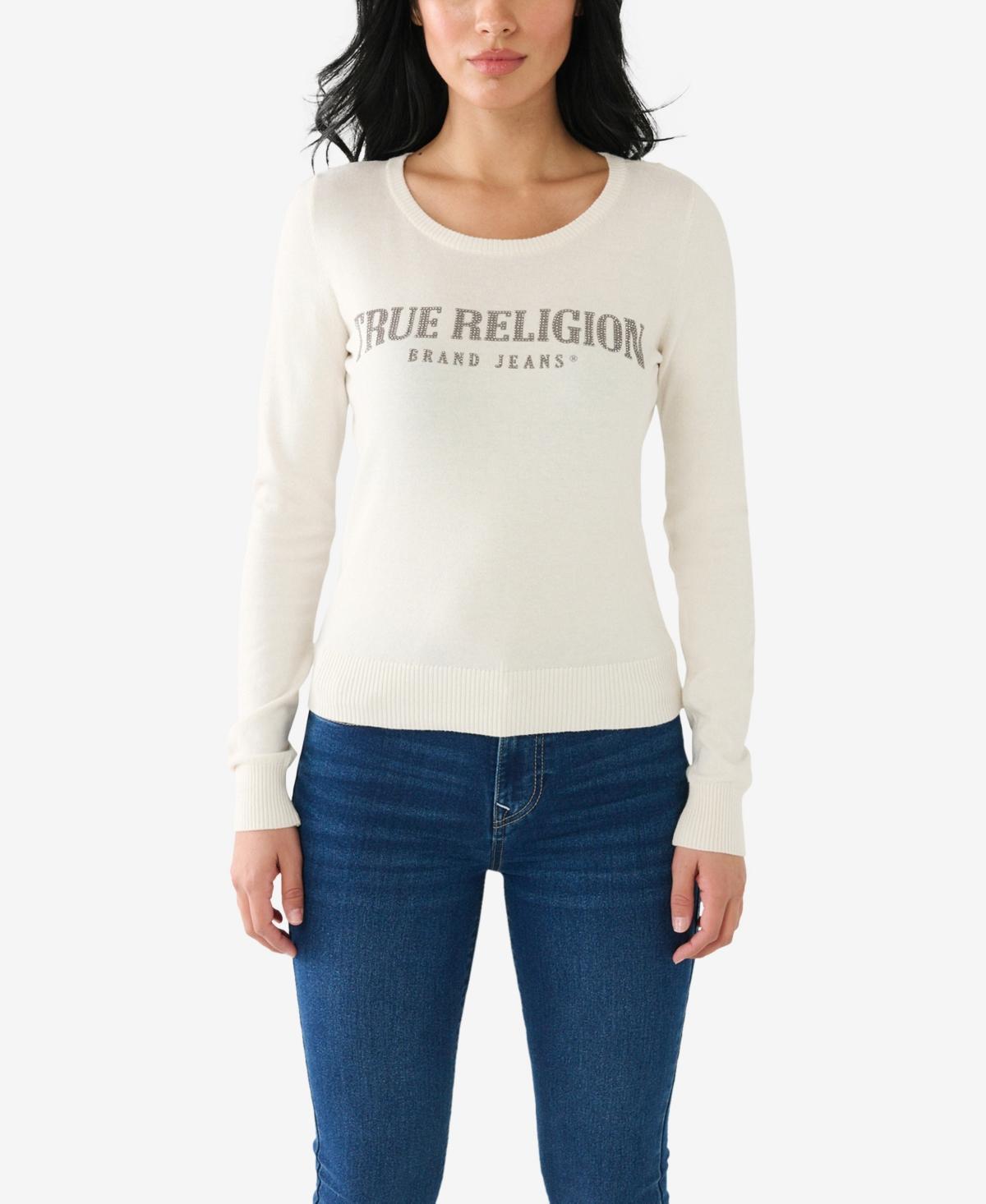 True Religion Womens Crystal Horseshoe Fitted Sweater Product Image