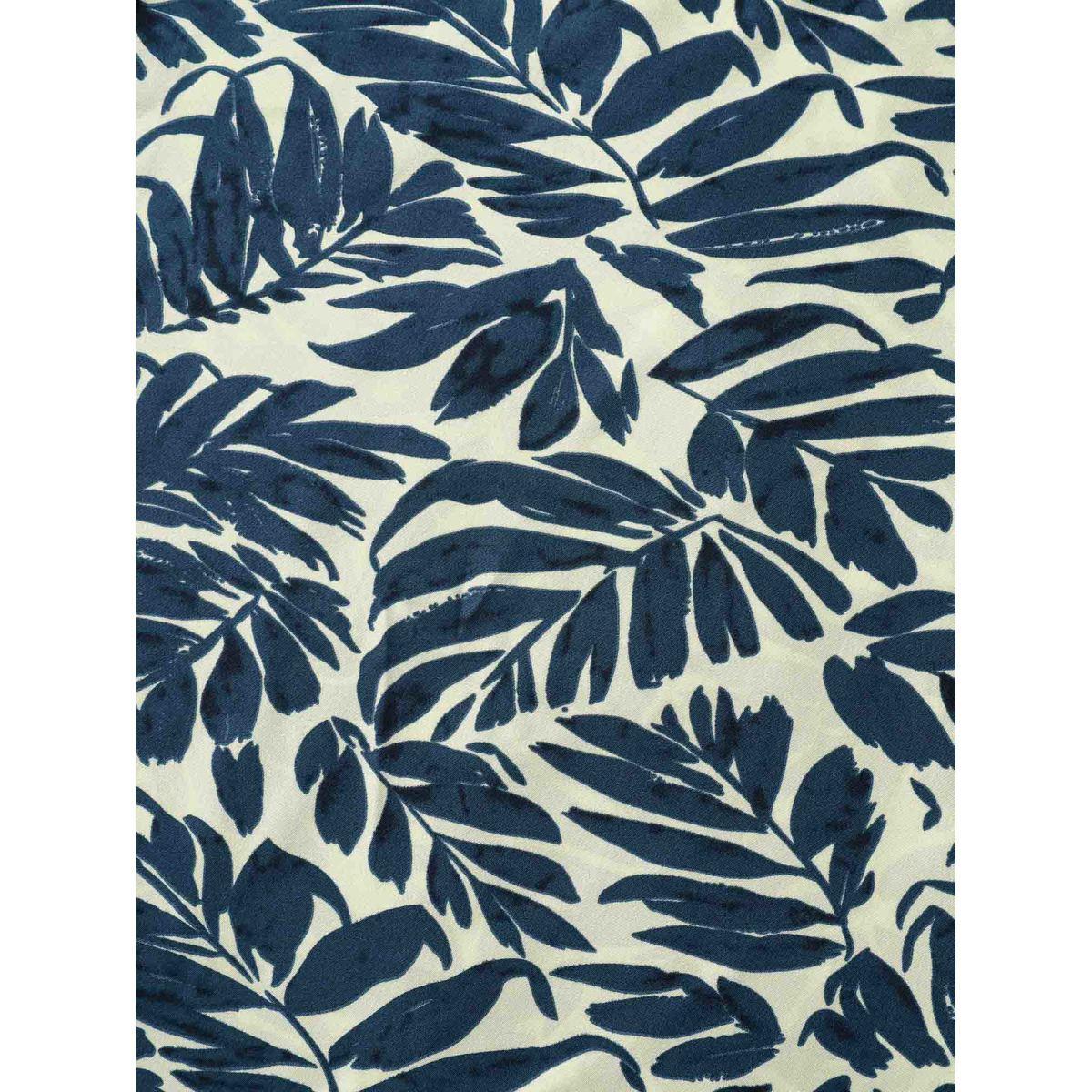 Plus Size Tropical Leaf Print Wide-Leg Pants Women Indigo Resort Wide Leg Mid Rise Vacation Pants BloomChic 14-16/1X Product Image