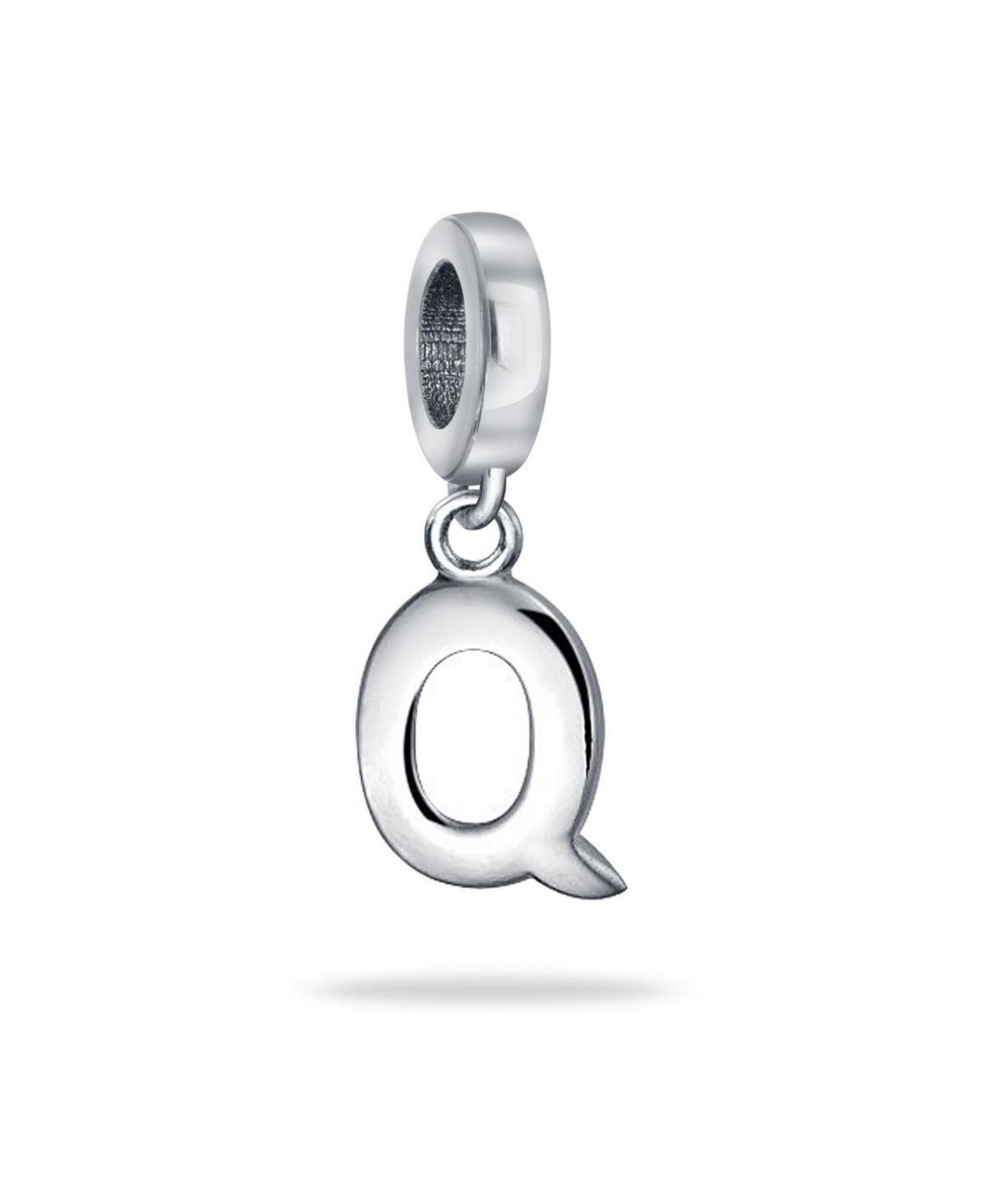 Bling Jewelry Dangle Block Letter A-z Alphabet Initial Charm Bead For Women Solid .925 Sterling Silver Fits European Bracelet Product Image