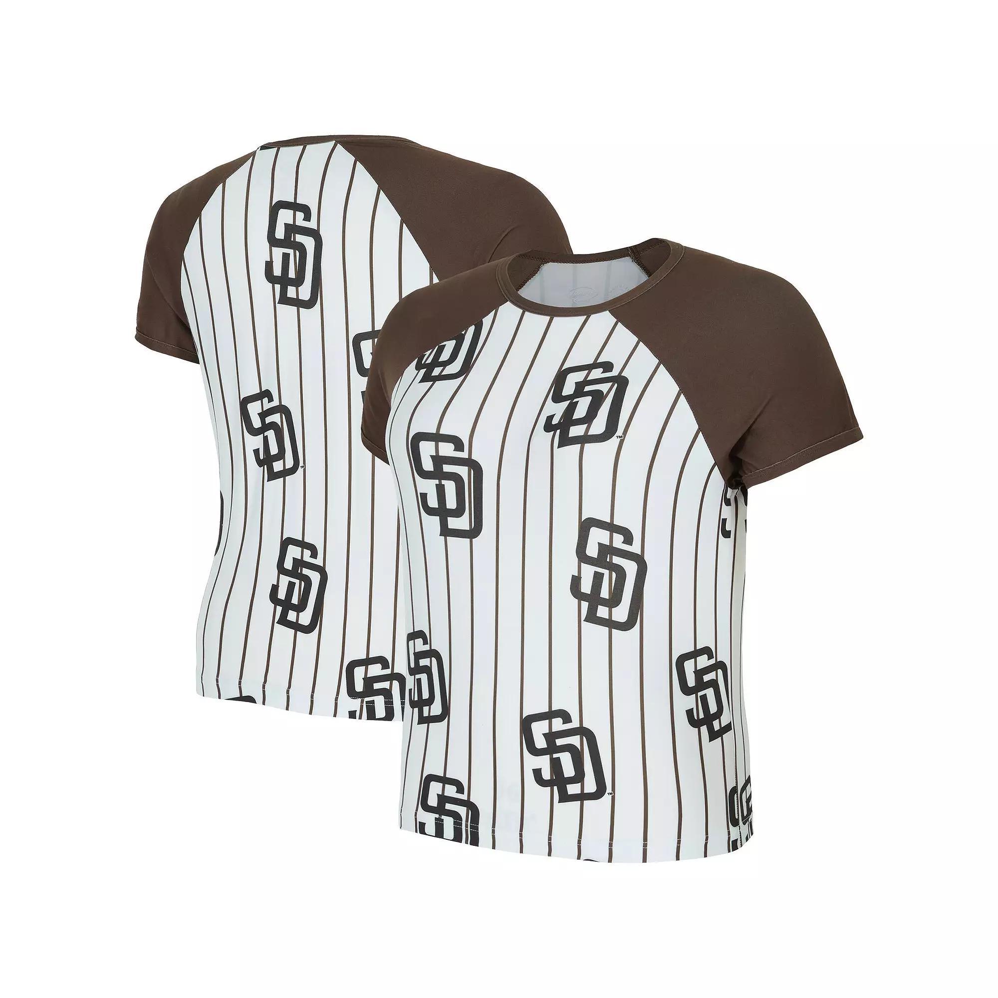Women's Concepts Sport  White San Diego Padres Outbound Pinstripe Raglan T-Shirt, Size: 2XL Product Image