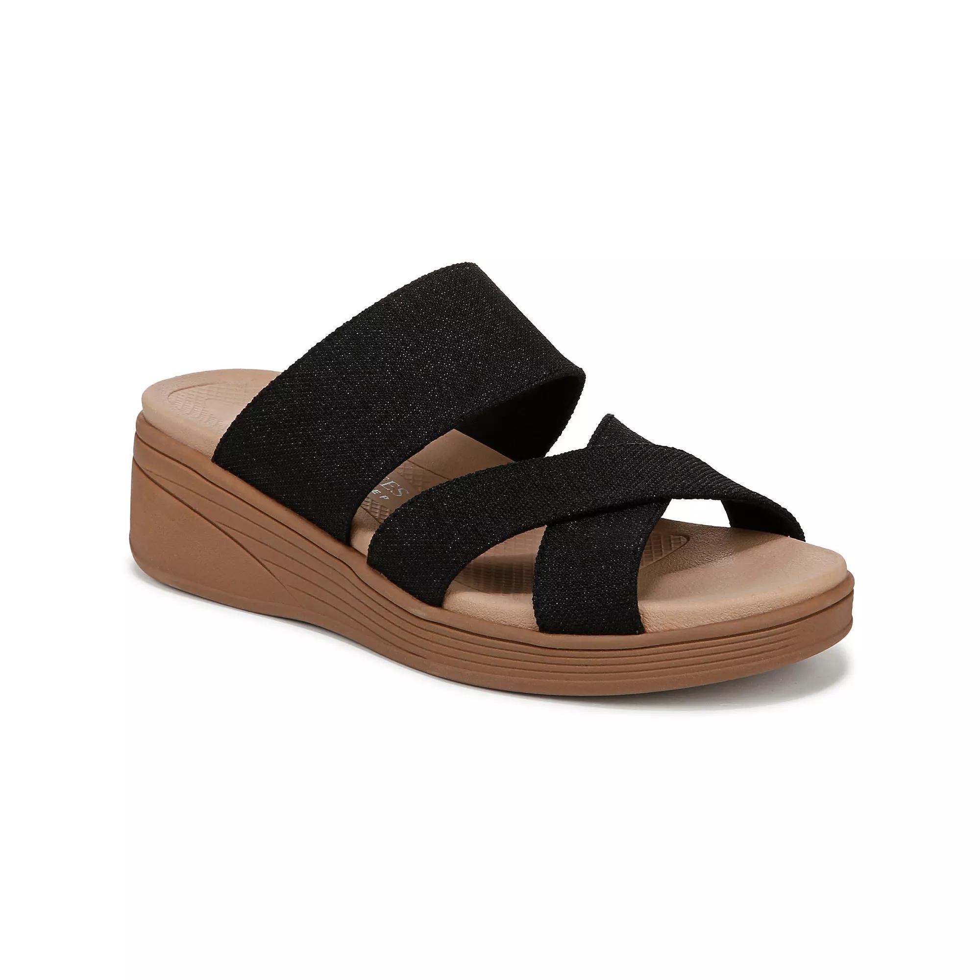LifeStride Fiona Women's Strappy Wedge Sandals, Size: 7 Wide, Black Product Image