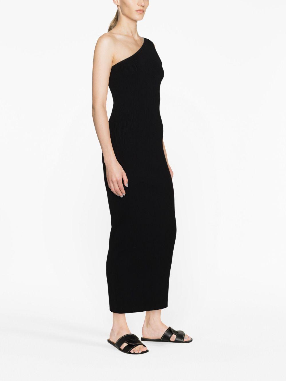one-shoulder ribbed-knit dress Product Image