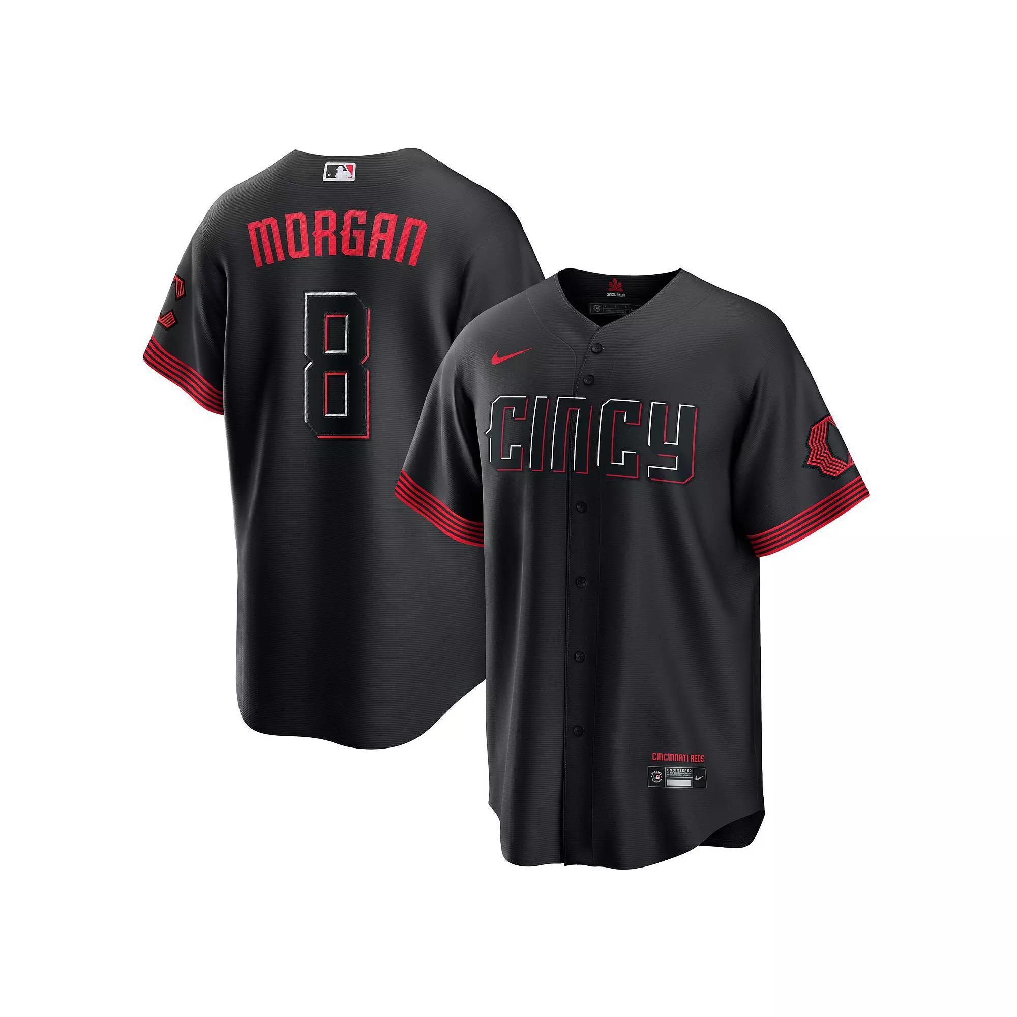 Men's Nike Joe Morgan Black Cincinnati Reds 2023 City Connect Replica Player Jersey, Size: Small, Red Black Product Image