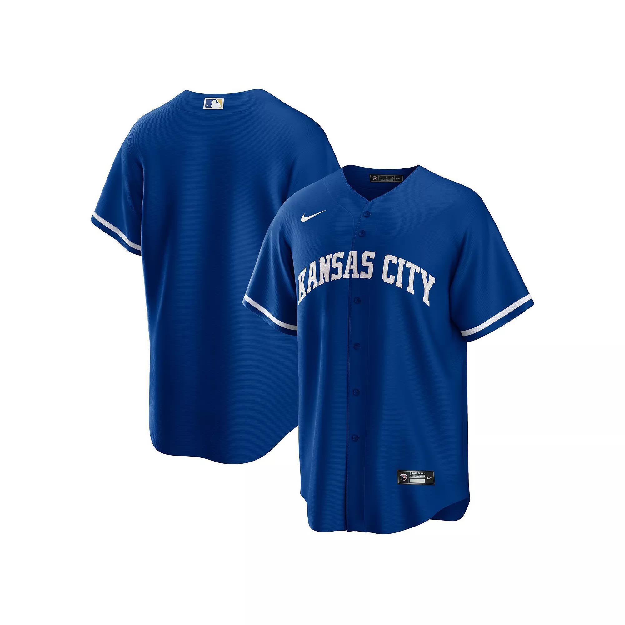 Men's Nike Royal Kansas City Royals Alternate Replica Team Jersey, Size: Medium, Blue Product Image