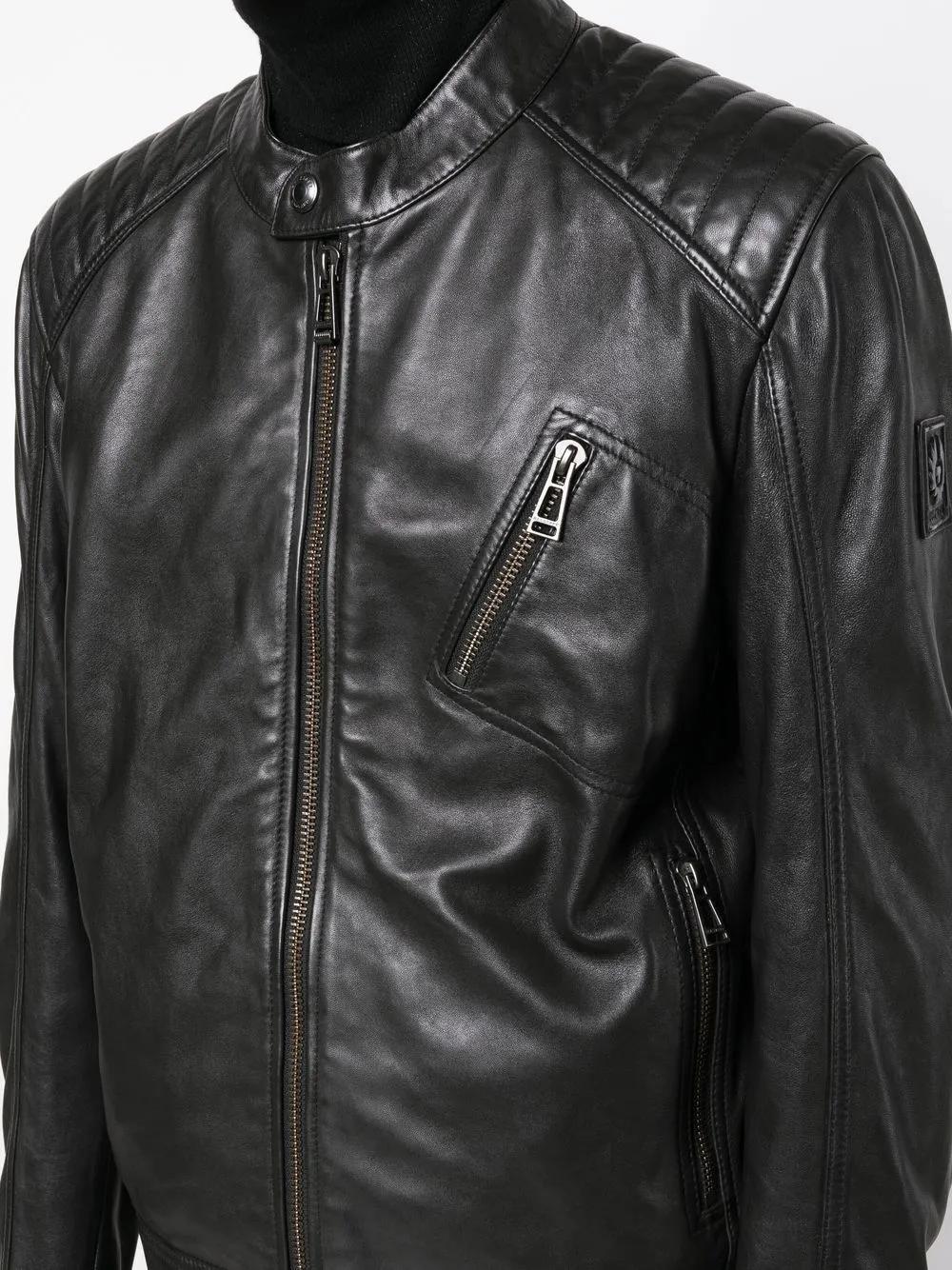 long-sleeve leather jacket Product Image