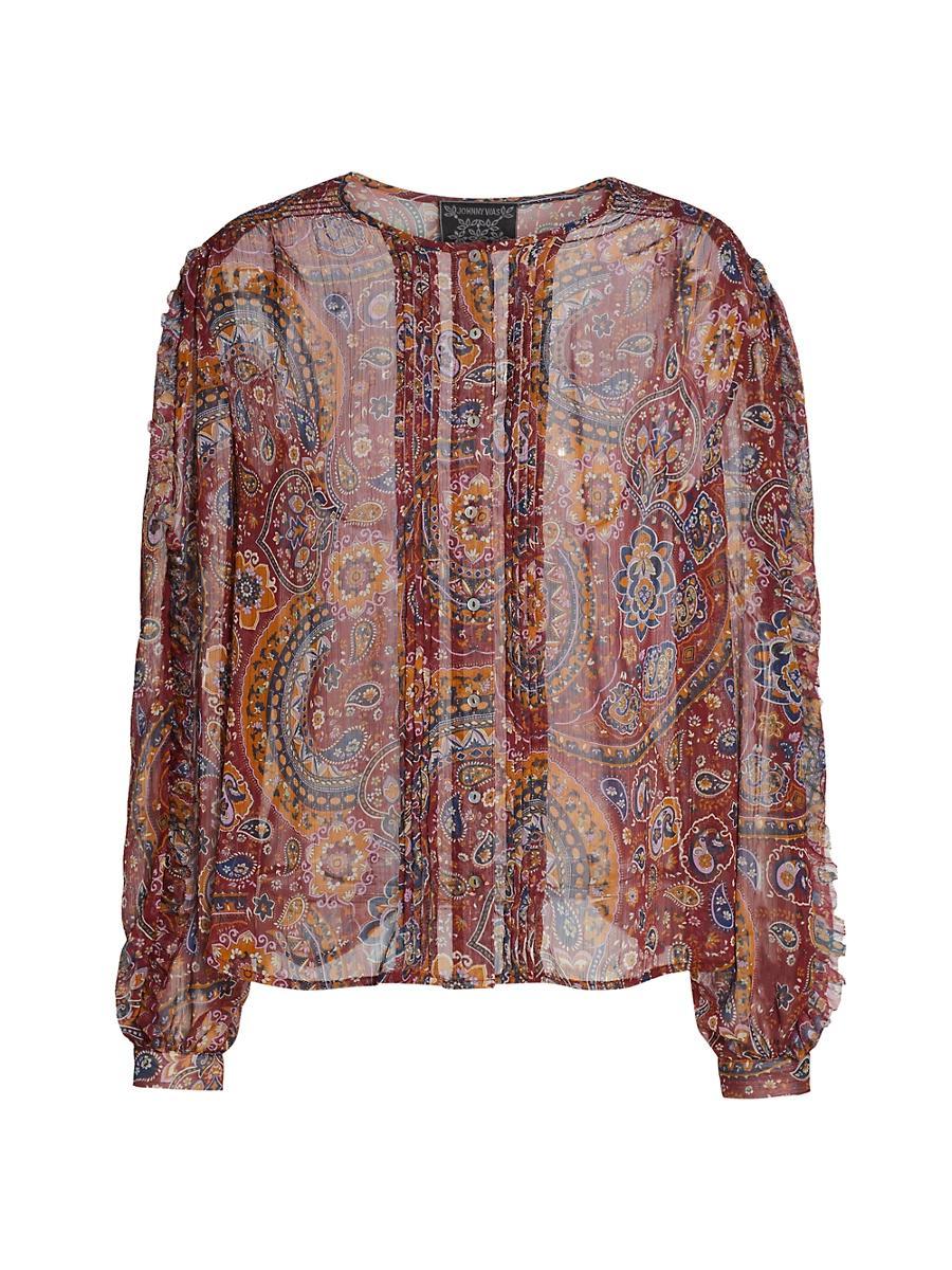 Womens Epsilon Paisley Peasant Top Product Image