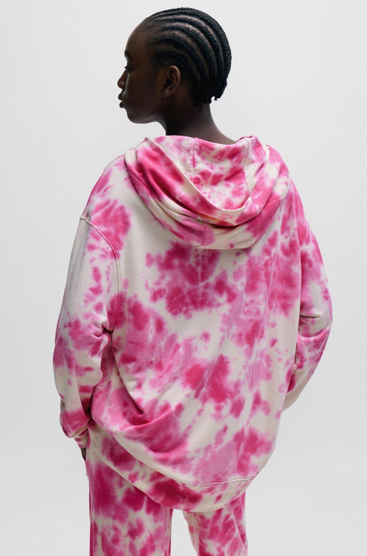 Stacked-logo relaxed-fit hoodie with seasonal print Product Image