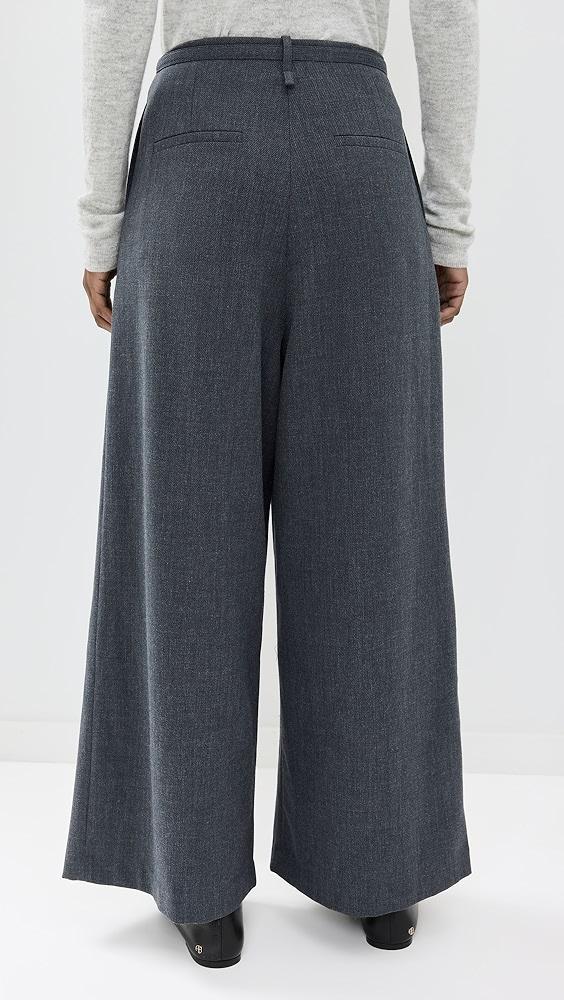 Pixie Market Smoking Belted Grey Wide Leg Pants | Shopbop Product Image