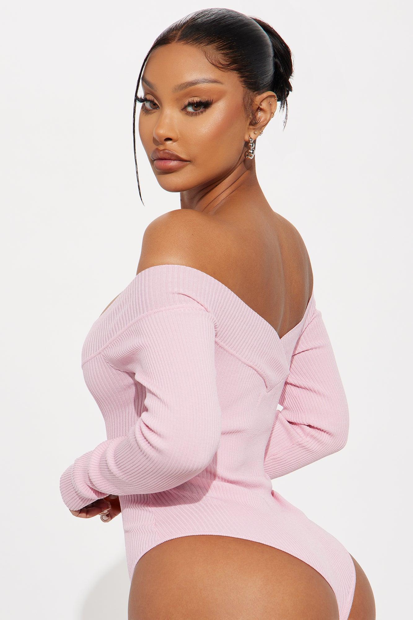 Sam Sweater Bodysuit - Pink Product Image