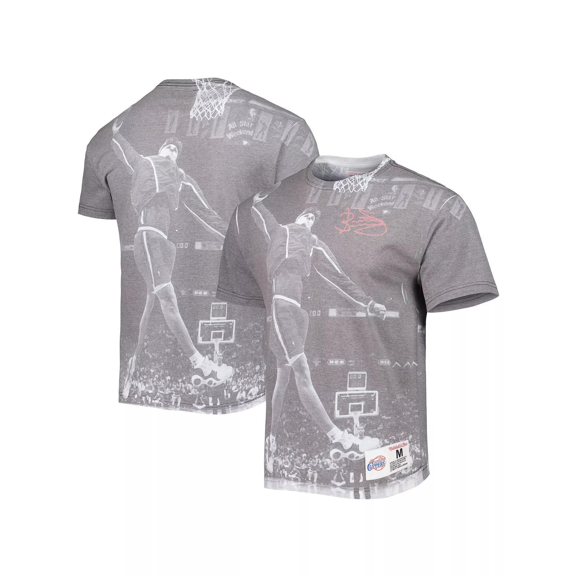 Men's Mitchell & Ness Brent Barry Heather Gray LA Clippers Above The Rim T-Shirt, Size: Large, Grey Product Image