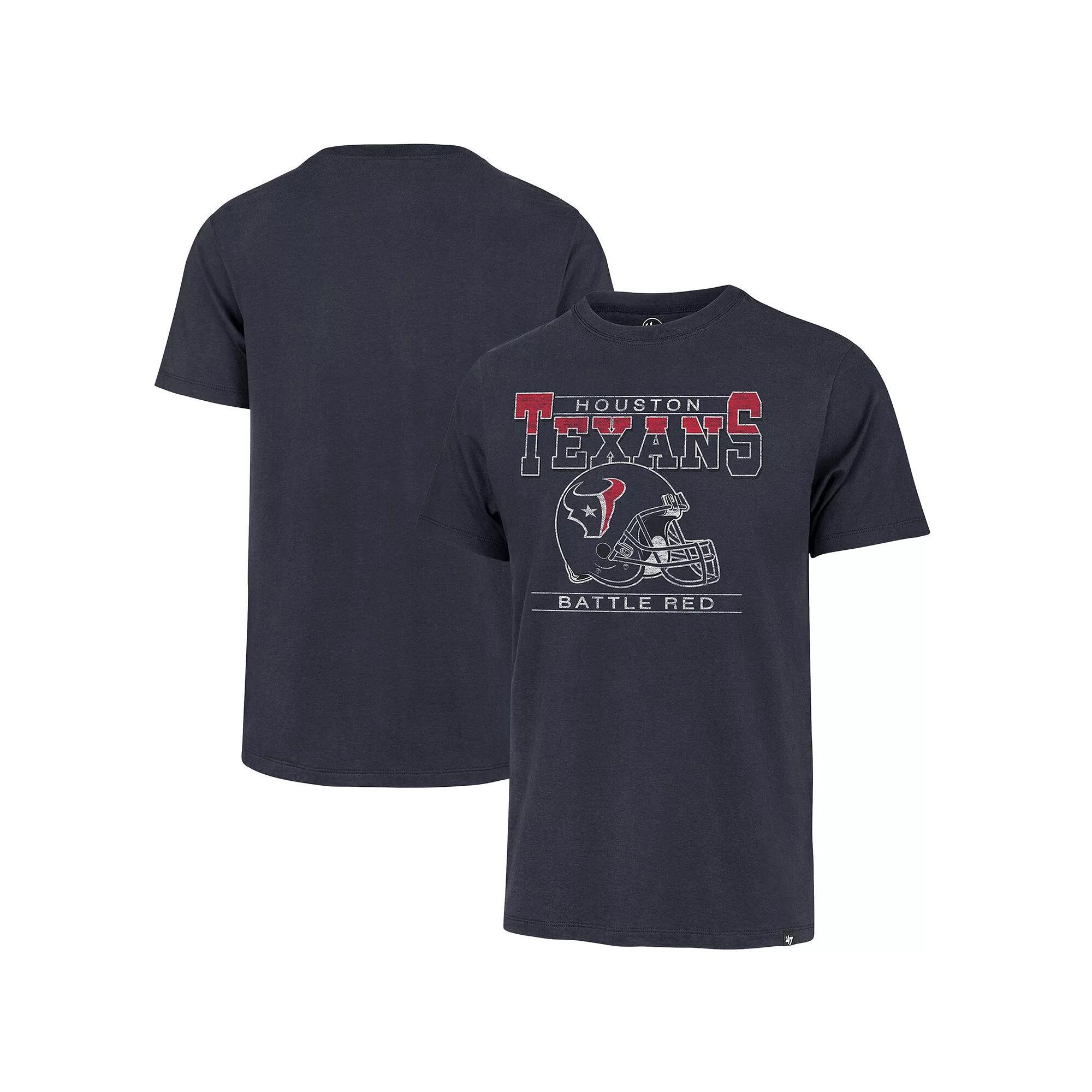 Men's '47 Navy Houston Texans Gridiron Classics Time Lock Franklin T-Shirt, Size: Small, Blue Product Image