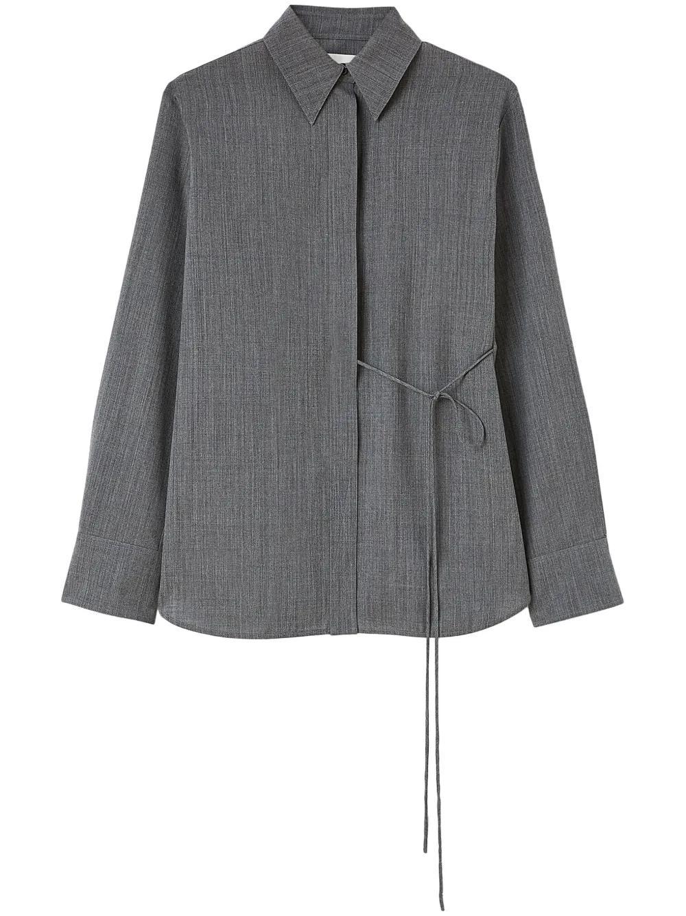 JIL SANDER Wrap Wool Shirt In Grey Product Image