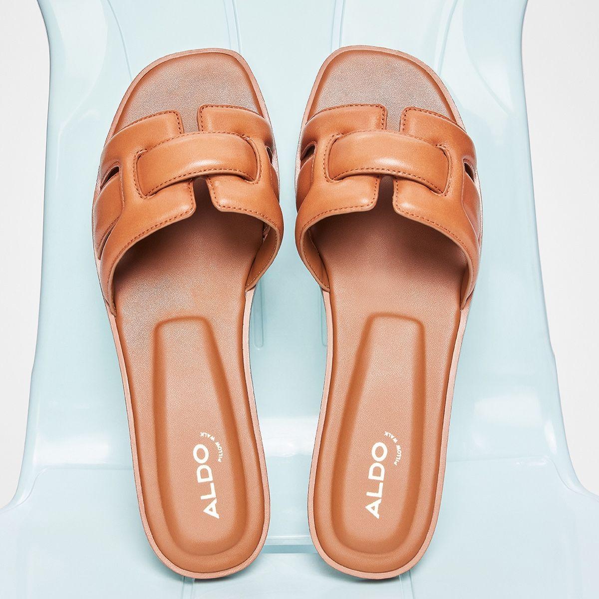 ALDO Elenaa - Women's Flat Sandals - Brown, Size 9 Product Image