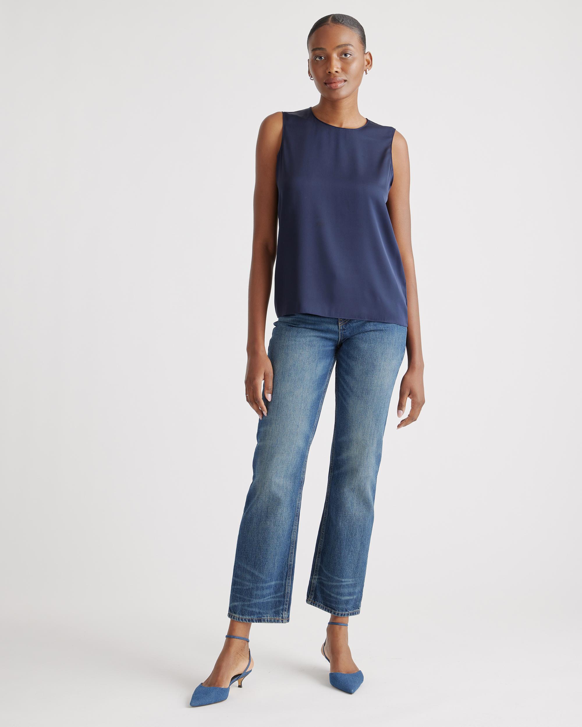 Quince | Women's Washable Stretch Silk Shell Tank Top Mulberry Silk Product Image