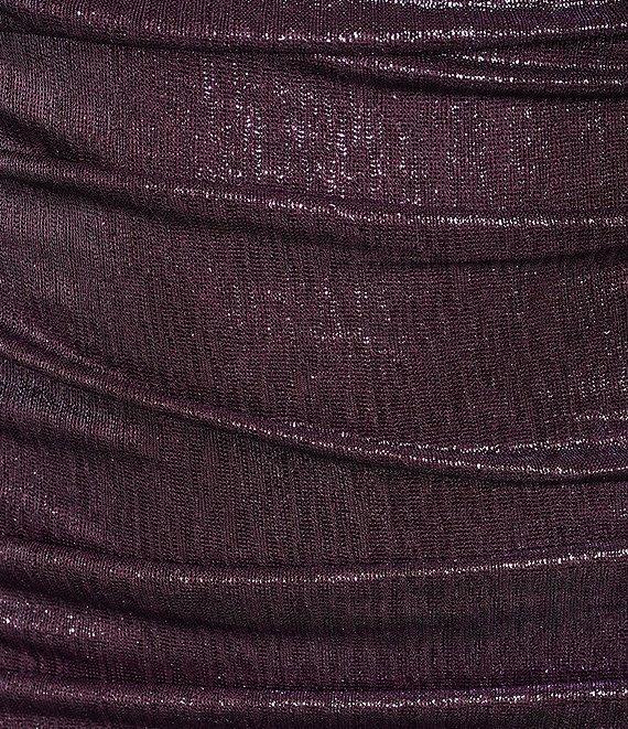 Honey and Rosie Spaghetti Strap Cowl Neck Shirred Fitted Gown Product Image