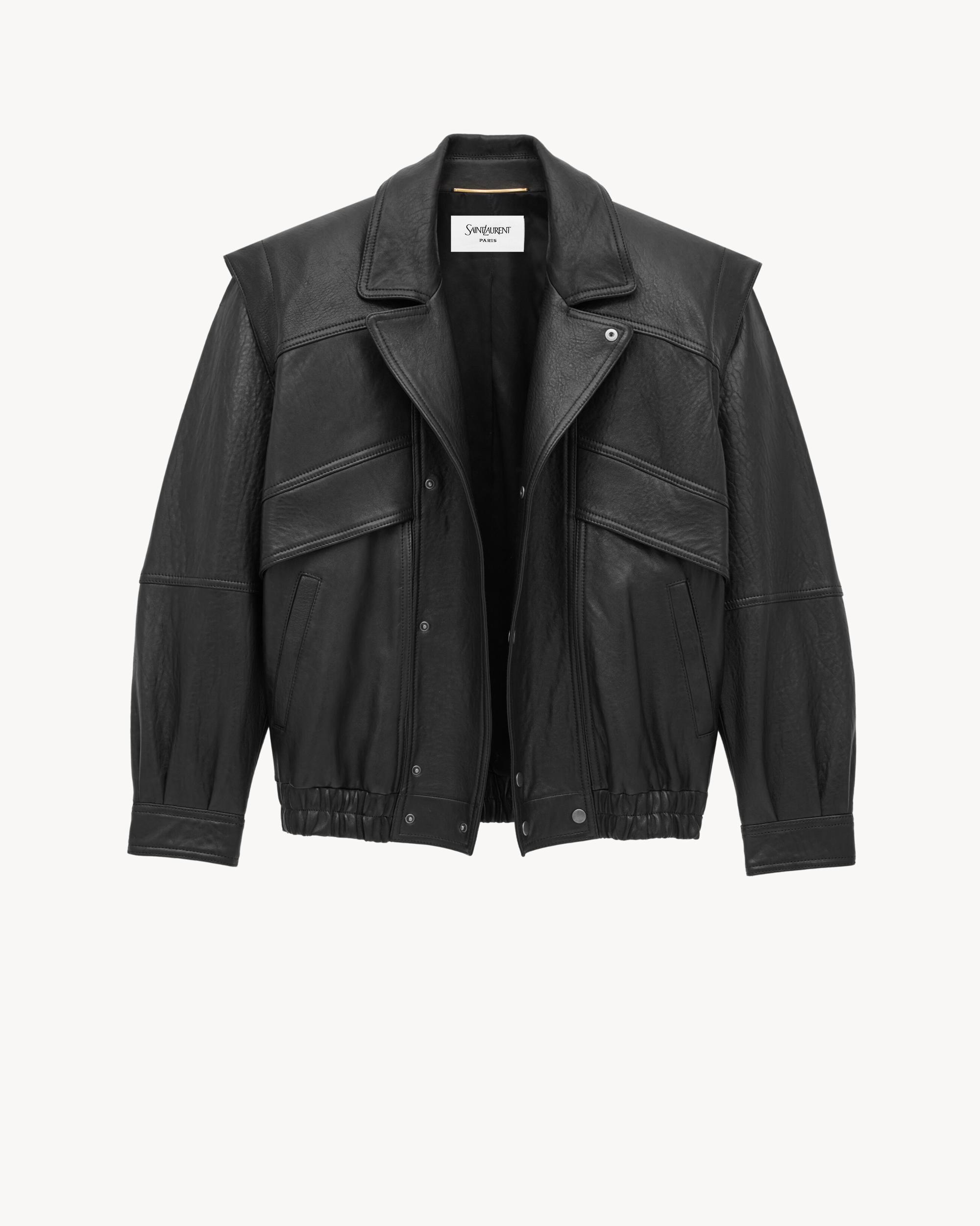 bomber jacket in bubbled lambskin Product Image