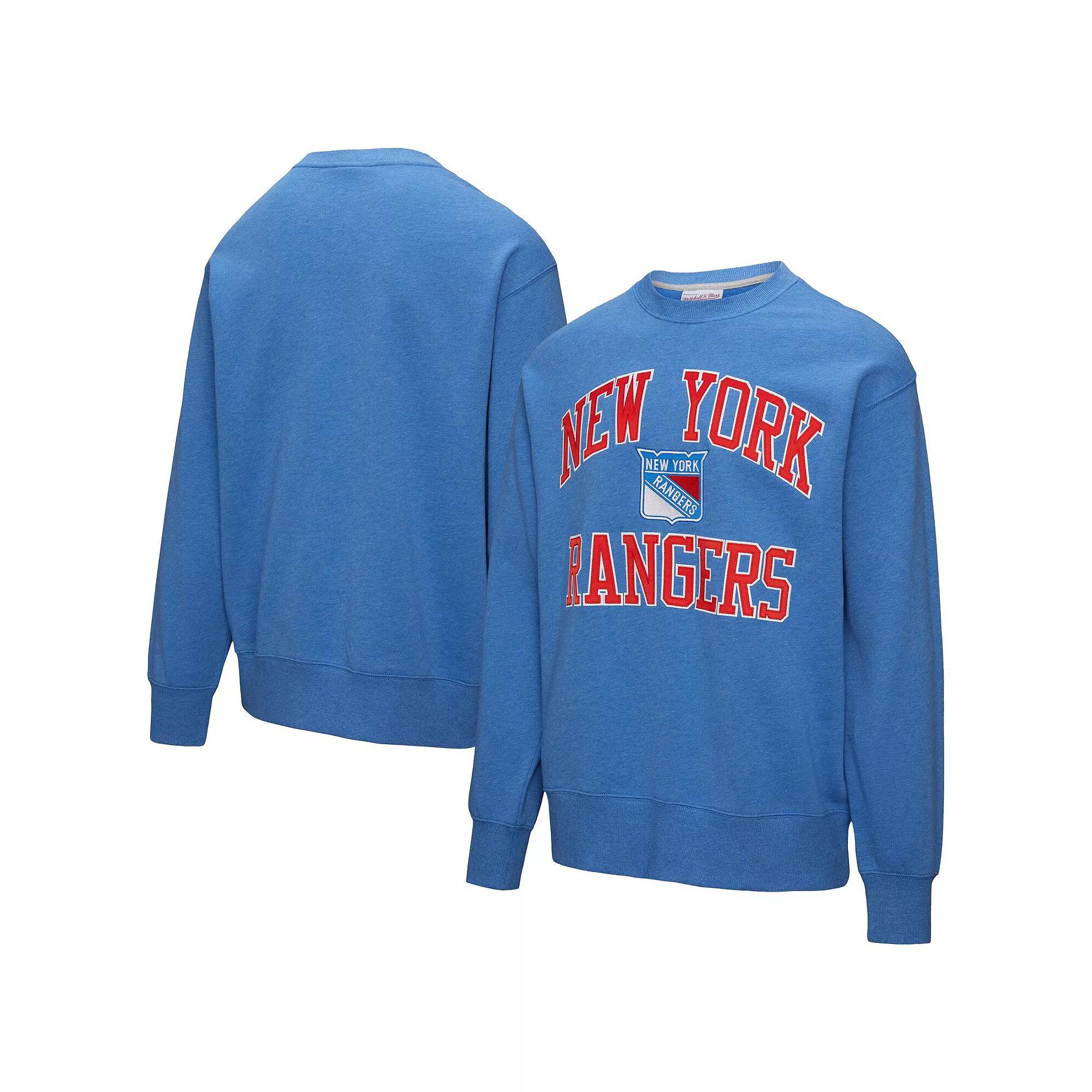 Men's Mitchell & Ness Blue New York Rangers Playoff Win Fleece Pullover Sweatshirt, Size: Small, Ran Blue Product Image
