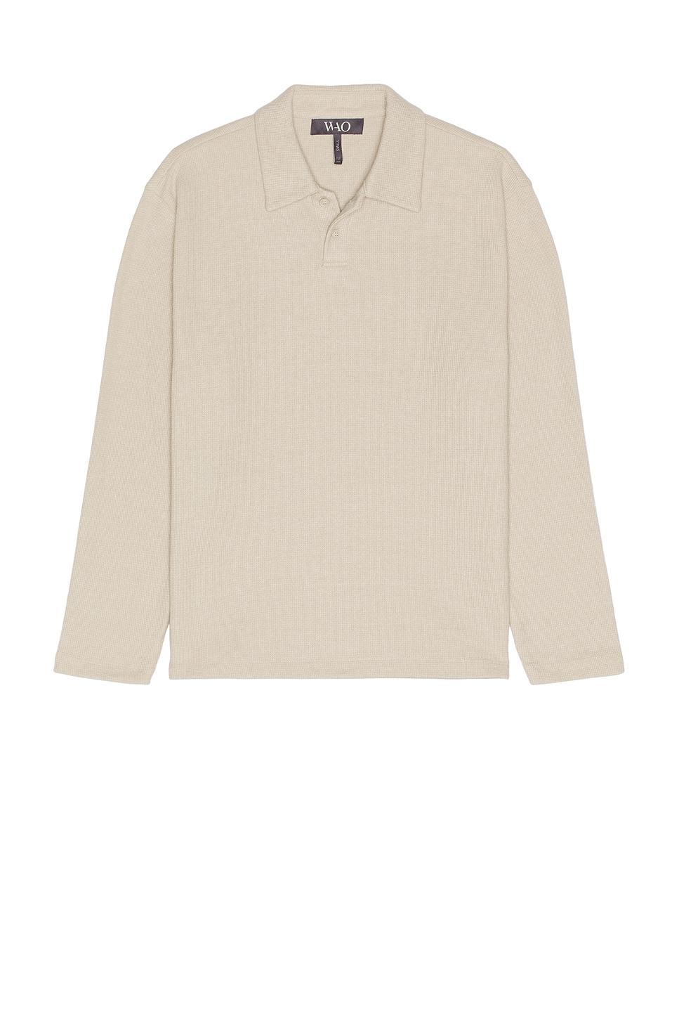The Textured Long Sleeve Polo Product Image