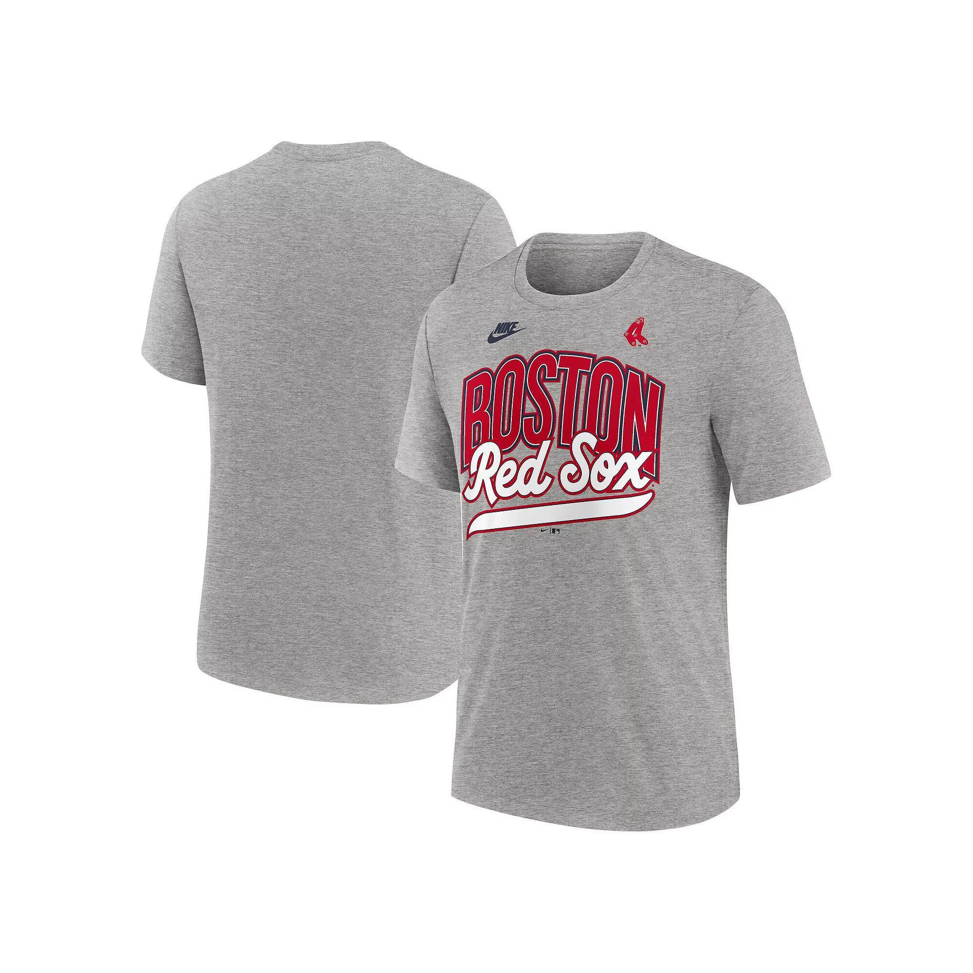 Men's Nike Heather Gray Boston Red Sox Cooperstown Collection Retro Tri-Blend T-Shirt, Size: 3XL, Grey Product Image