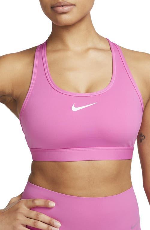 Nike Women's Swoosh Medium Support Sports Bra in White/White Size 2XL 100% Polyester/Spandex Product Image