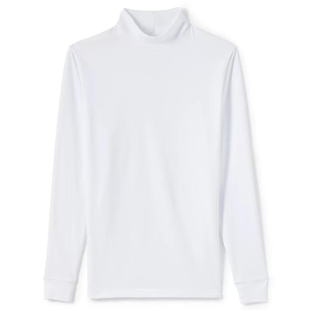Big & Tall Lands' End Super Mock Turtleneck, Men's, Size: Medium Tall, White Product Image