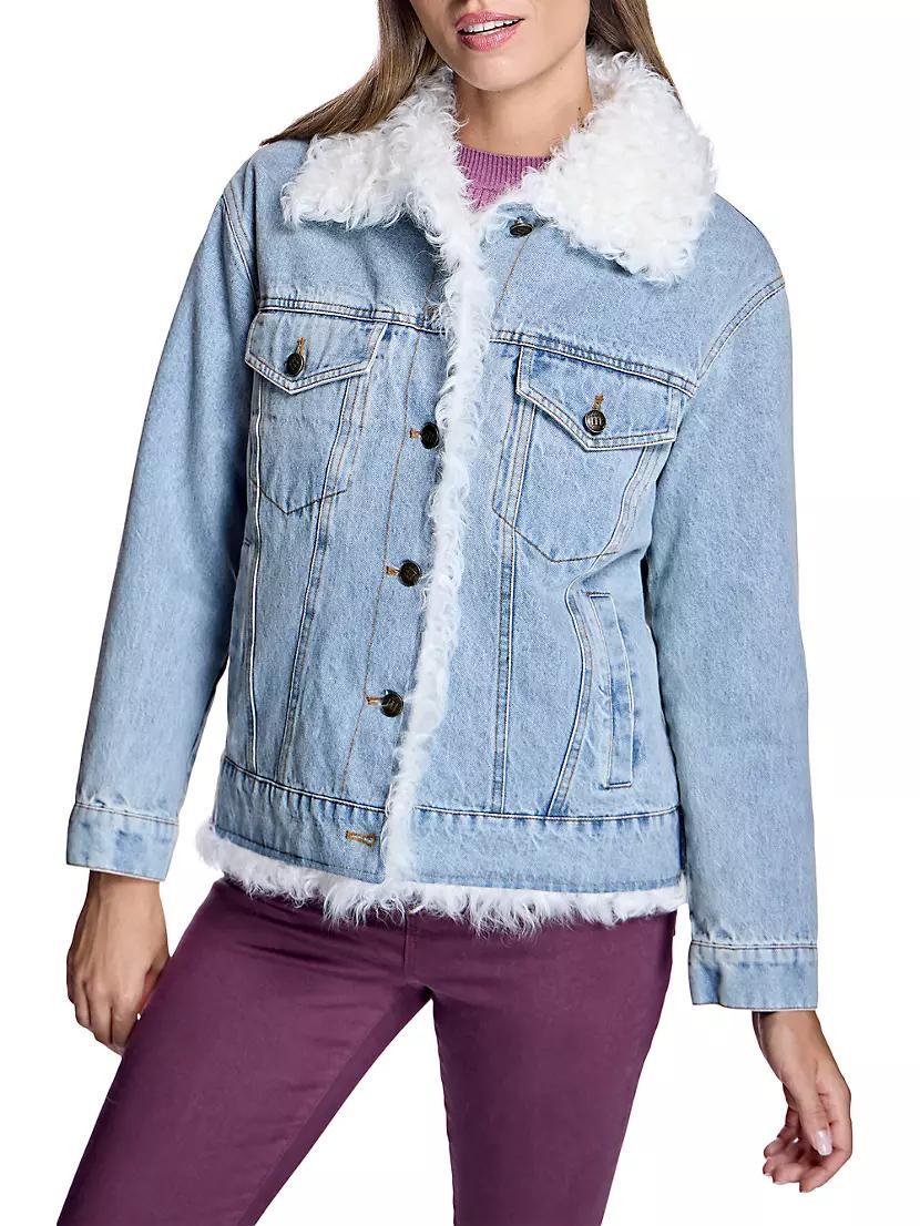 Quilted Lined Denim Jacket with Kalgan Lamb Trims Product Image
