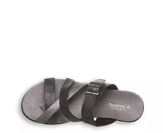 Bearpaw Rhodes Women's Strappy Slide Sandals, Size: 6, Black Product Image