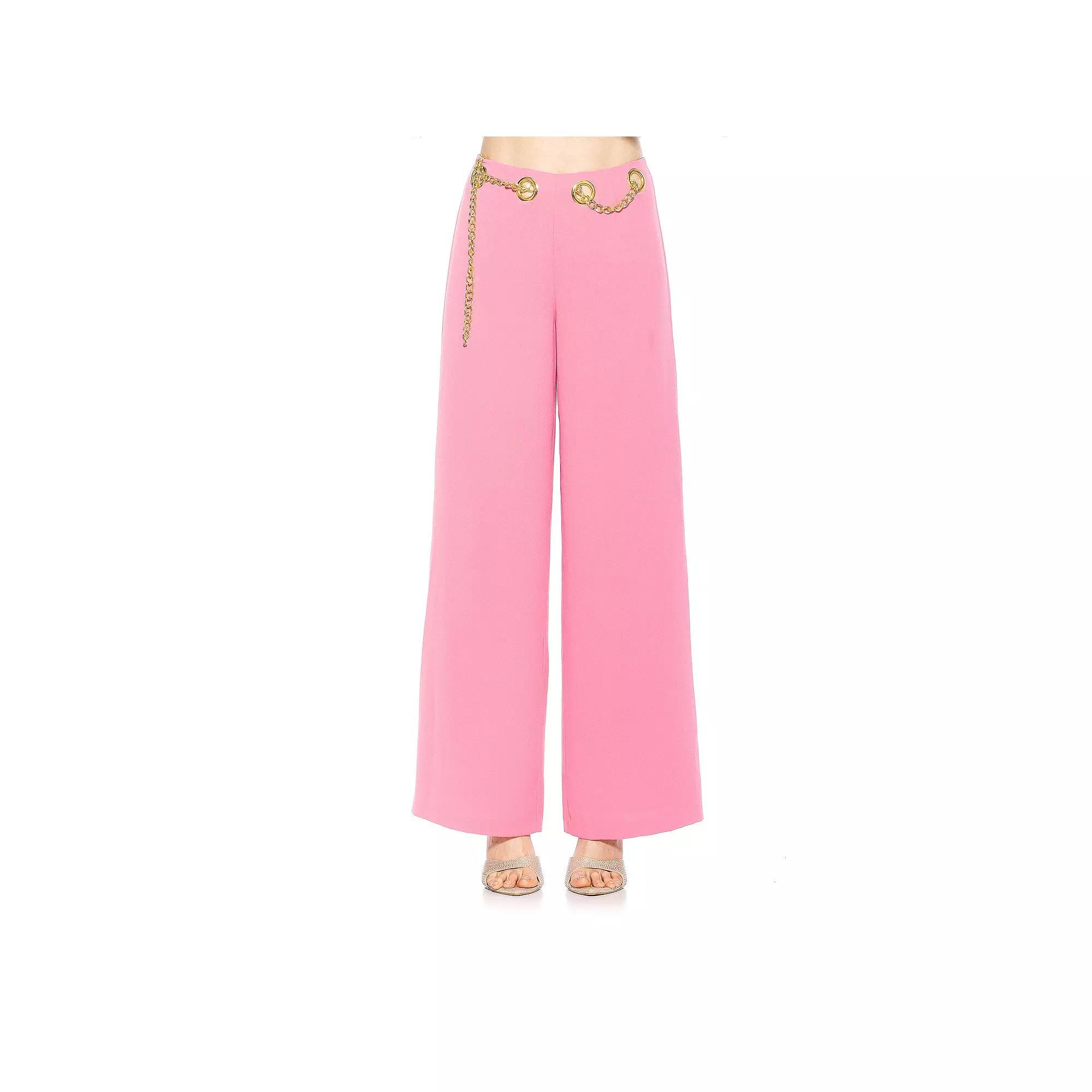 Women's ALEXIA ADMOR Cassie Wide Leg Mid Rise Pants, Size: 10, Ivory Product Image